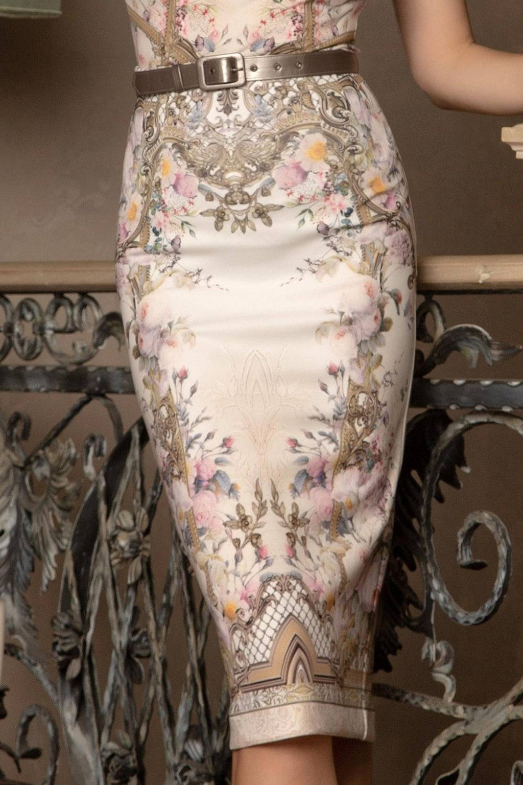 PENCIL SKIRT - BAROQUE FLOWERS