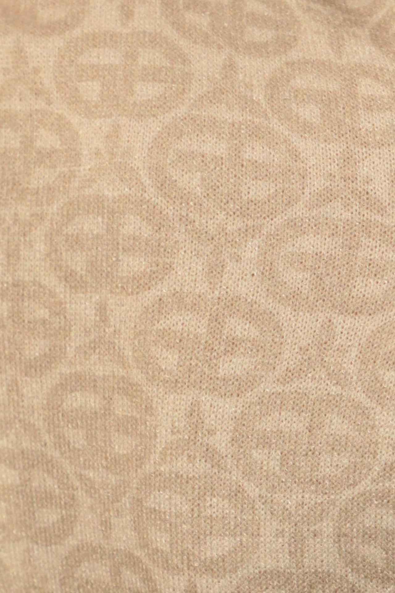 BLOUSE WITH GATHERED NECKLINE AND LOGO PRINT - IVORY LOGO COLLECTION