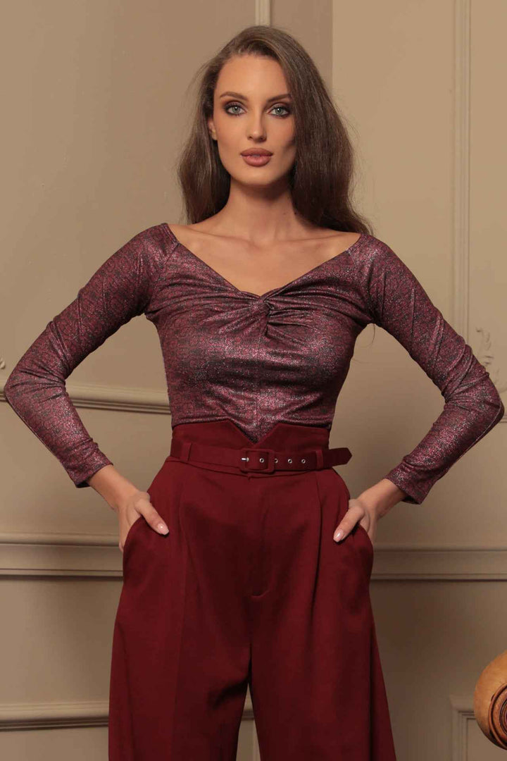 BELT IN BURGUNDY - ESSENTIALS - Fashion Roots