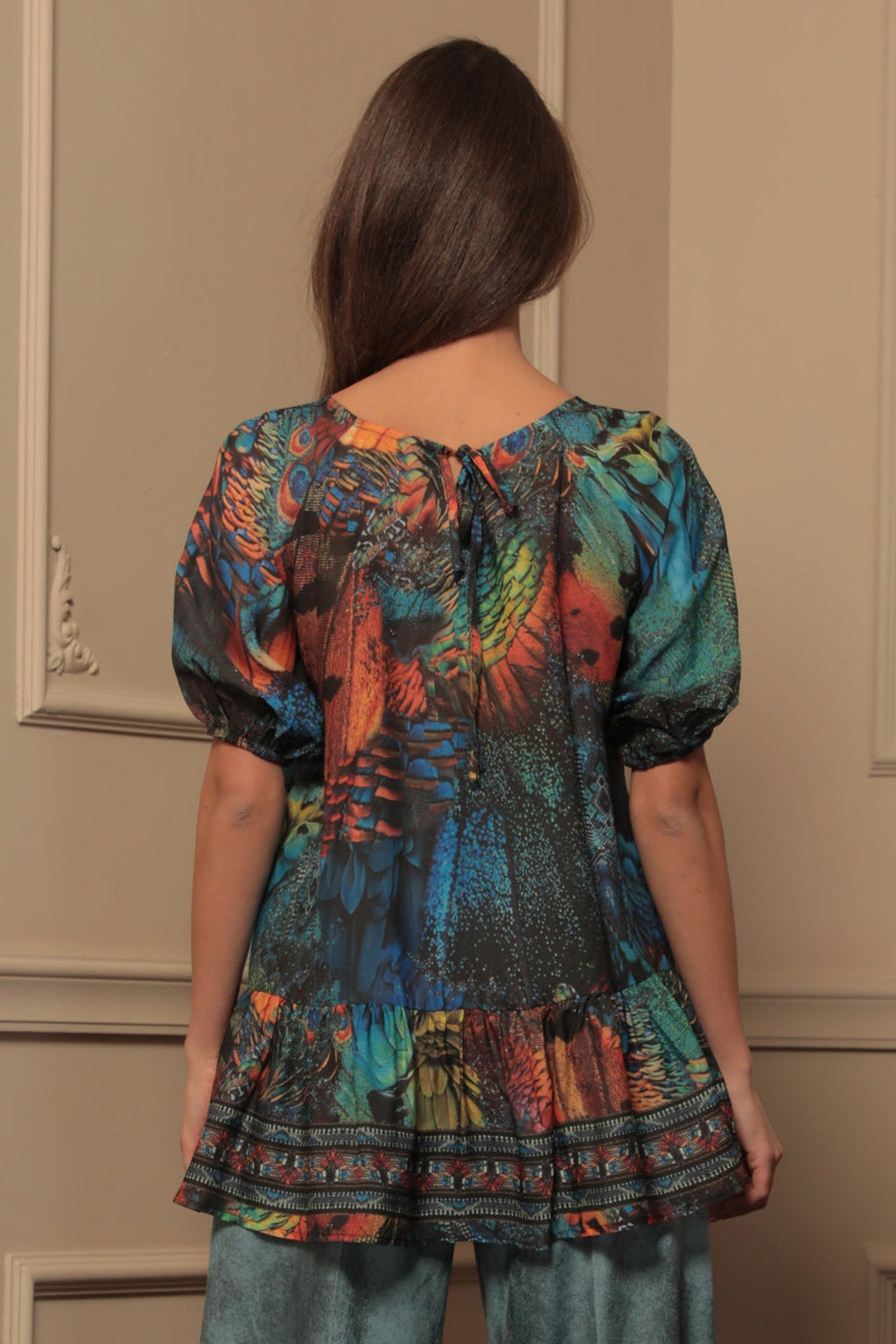 LOOSE VISCOSE AND SILK SHIRT - AMAZONIA