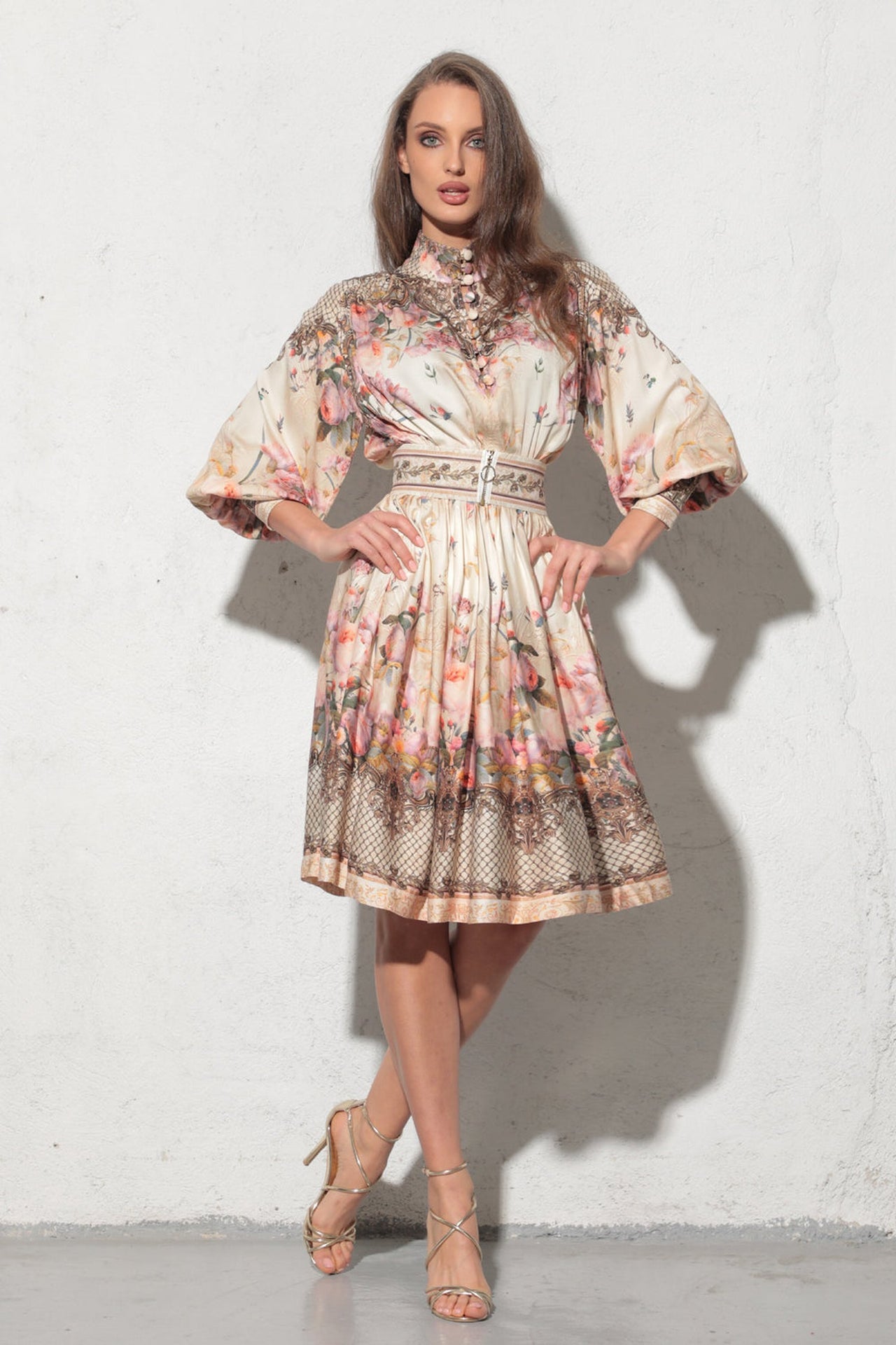 BOHO LONG-SLEEVE VISCOSE DRESS - BAROQUE FLOWERS JIORO РОКЛЯ С ДЪЛЪГ РЪКАВ ОТ ВИСКОЗА - BAROQUE FLOWERS JIORO
