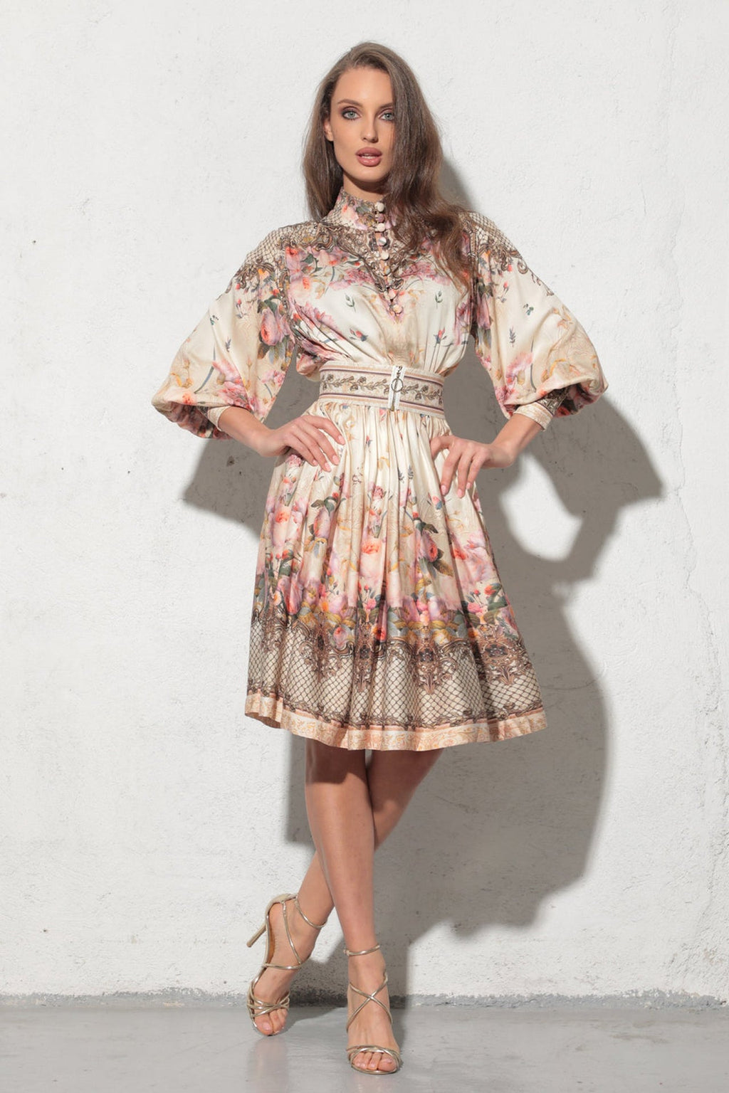 BOHO LONG-SLEEVE VISCOSE DRESS - BAROQUE FLOWERS JIORO РОКЛЯ С ДЪЛЪГ РЪКАВ ОТ ВИСКОЗА - BAROQUE FLOWERS JIORO