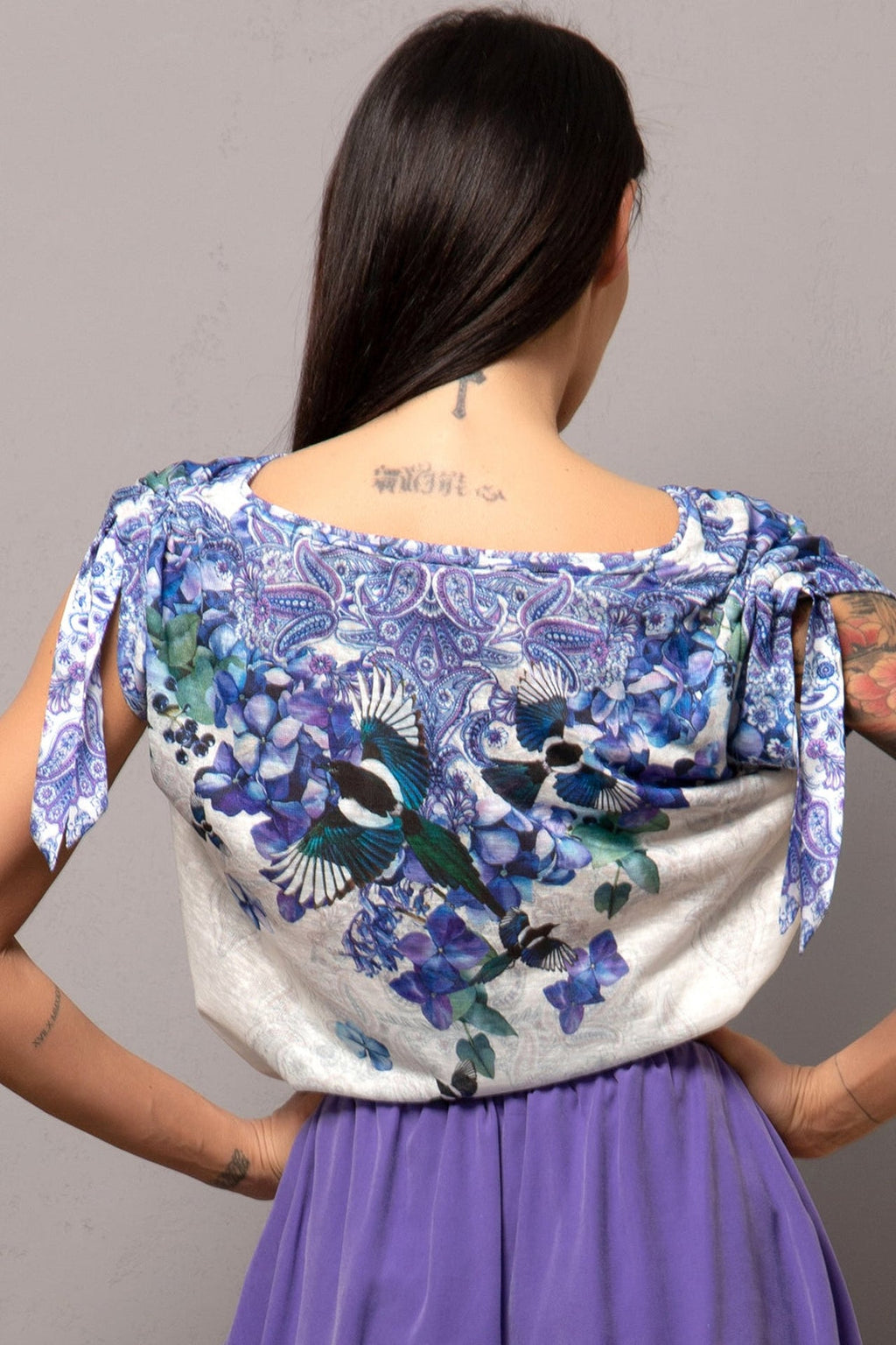 FREE BLOUSE - BLUE BIRDS