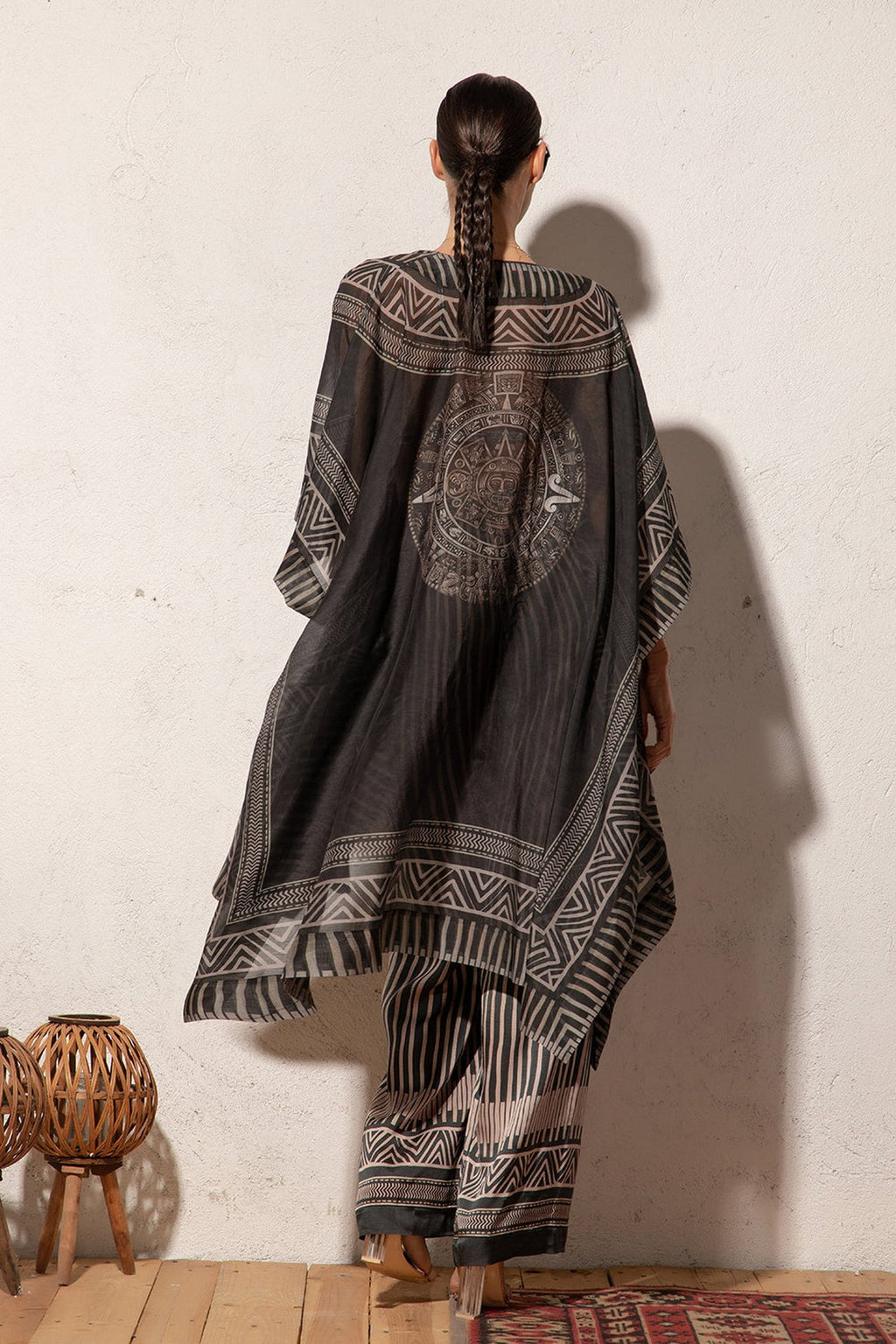 SILK COTTON KIMONO DRESS - TRIBAL
