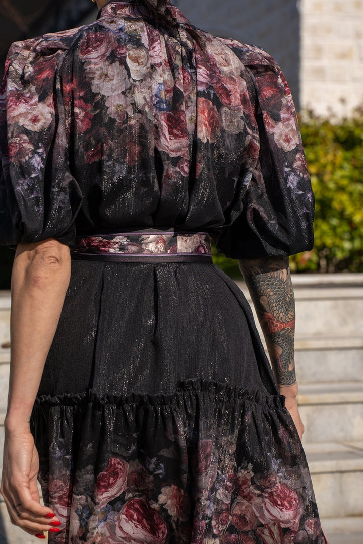 DRESS WITH PUFF SLEEVE - VINTAGE FLOWERS