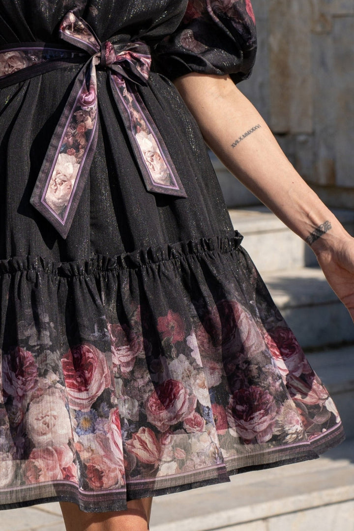DRESS WITH PUFF SLEEVE - VINTAGE FLOWERS