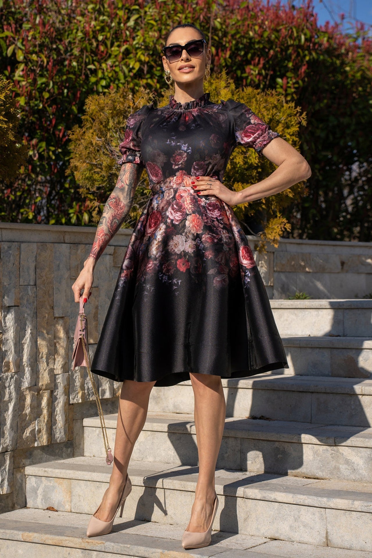 JUPE COUPE - FLEURS VINTAGE