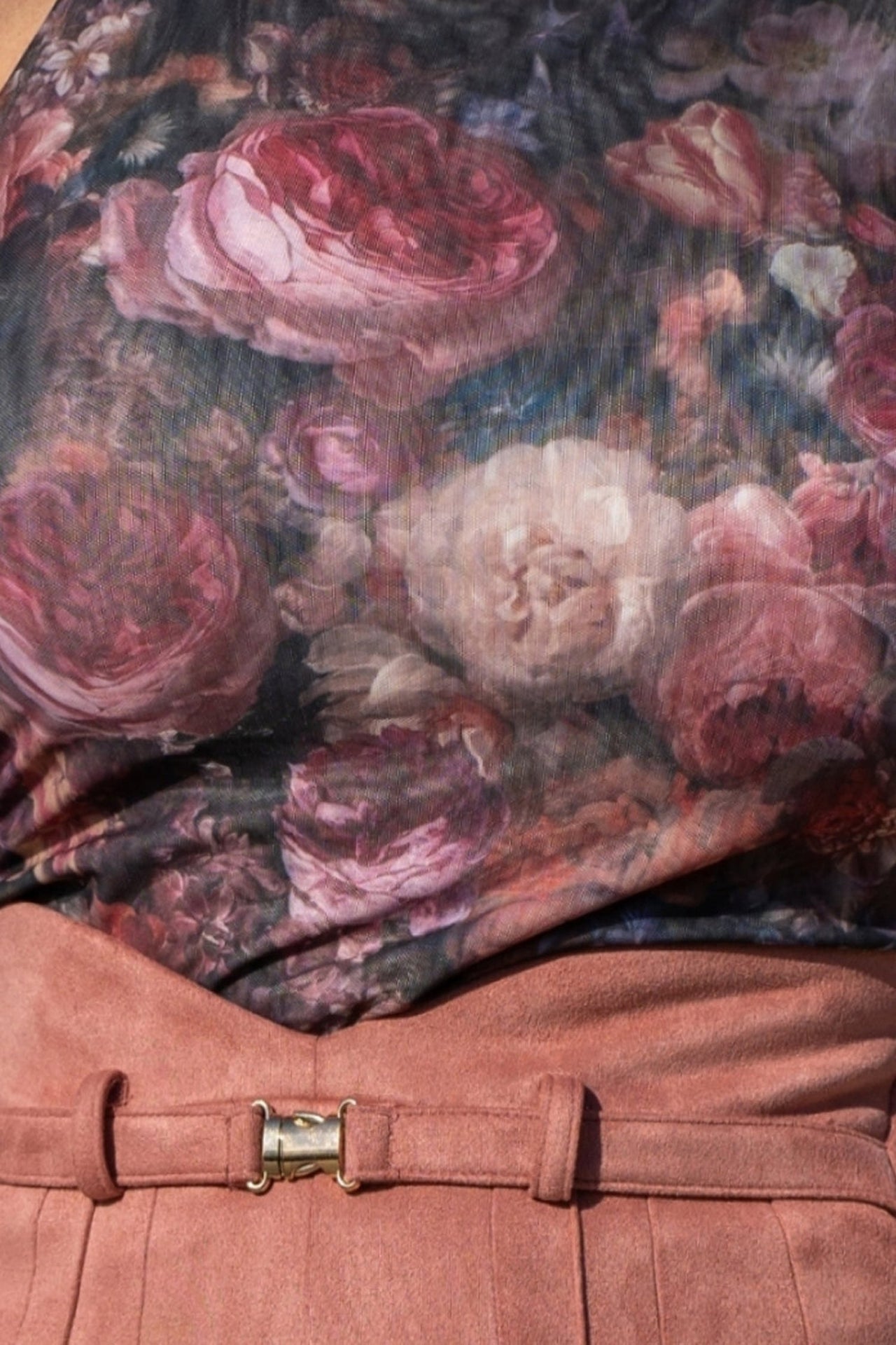 TOP WITH NET - VINTAGE FLOWERS