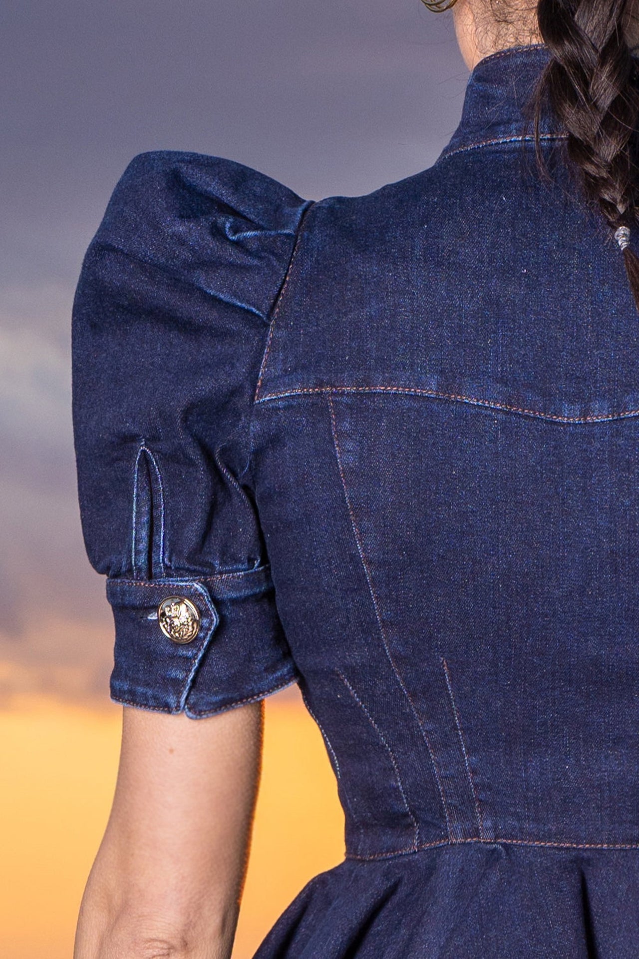 BUFFER SLEEVE DENIM BLAZER - ESSENTIALS