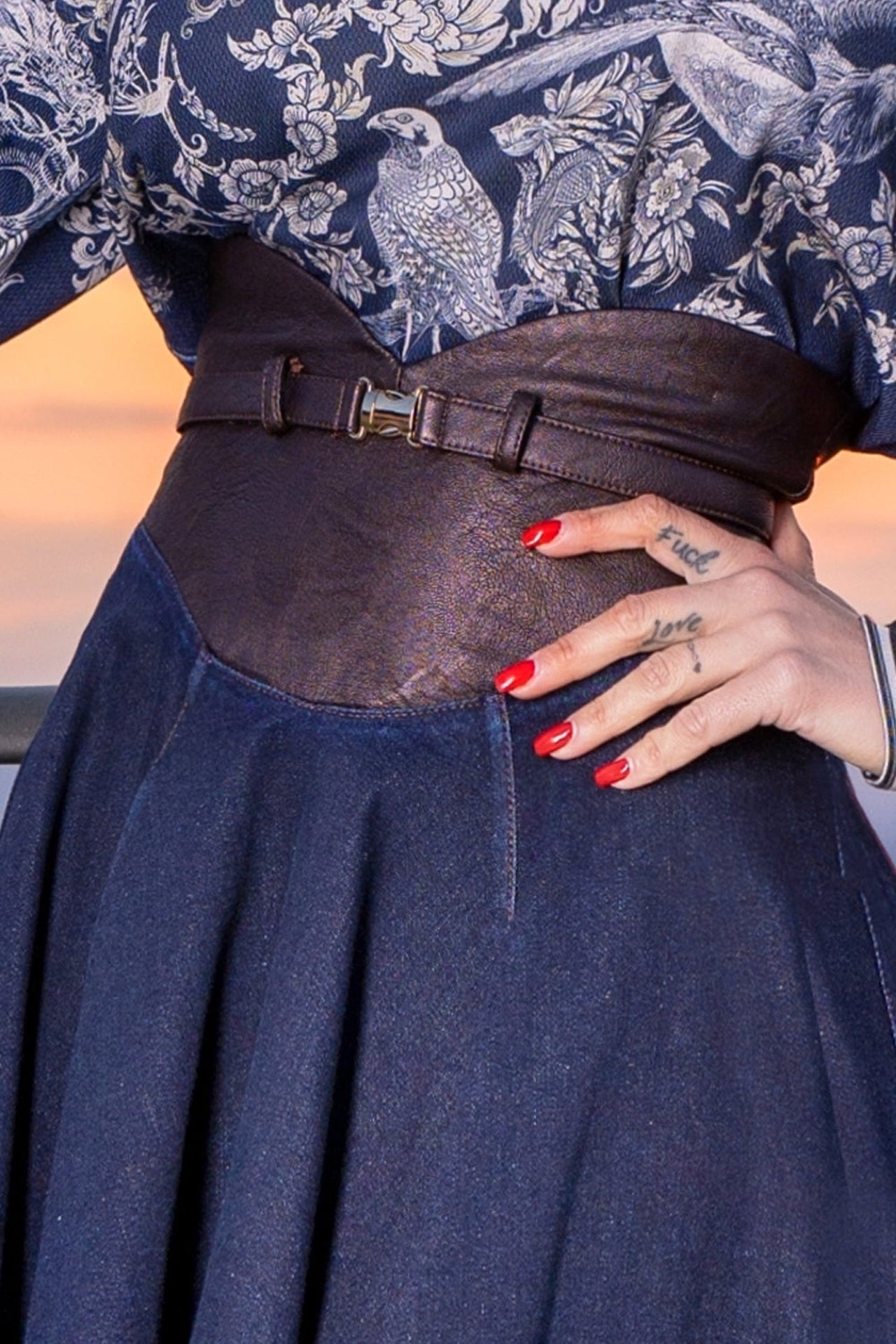 ASYMMETRIC DENIM SKIRT - ESSENTIALS