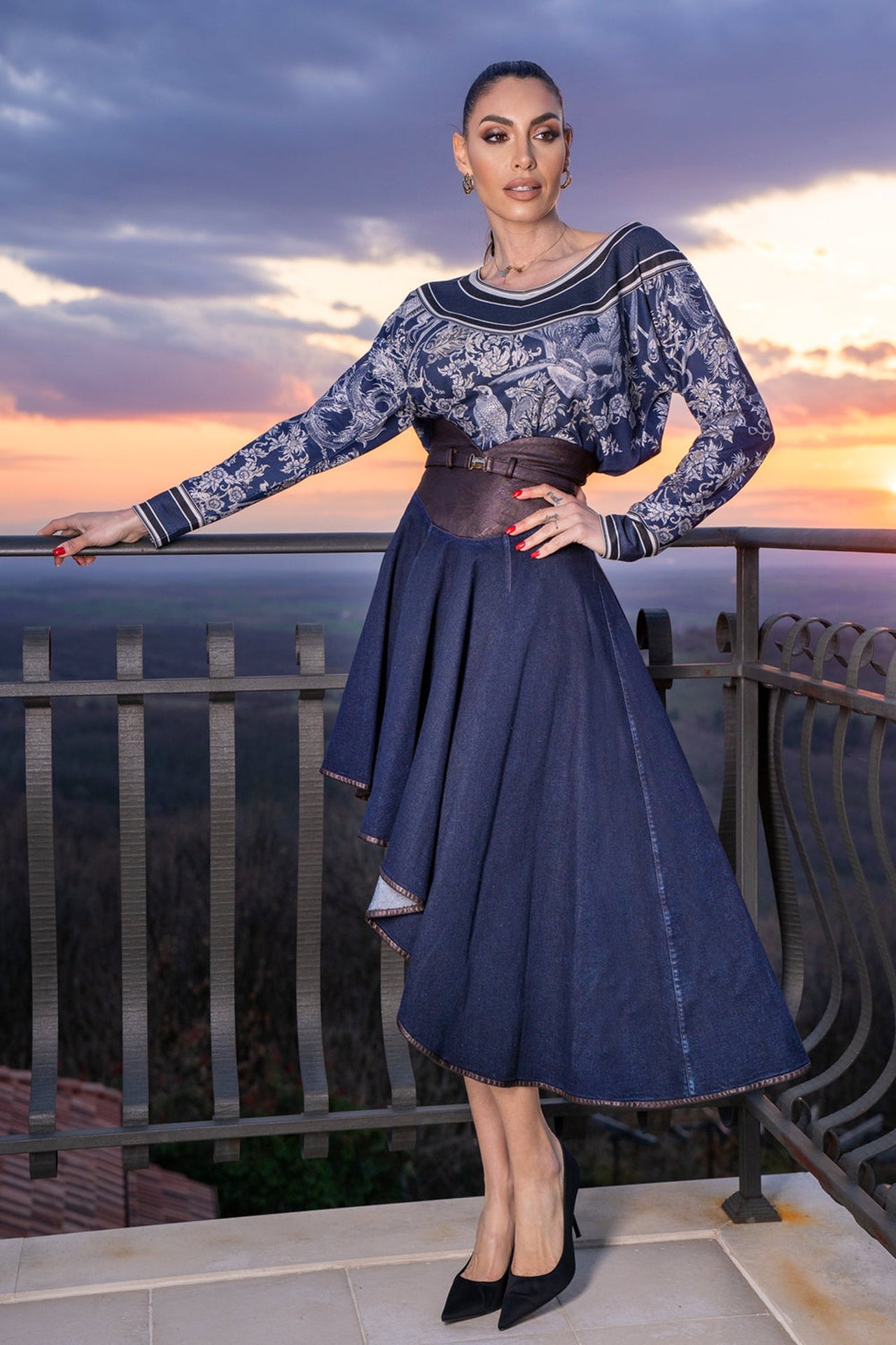 ASYMMETRIC DENIM SKIRT - ESSENTIALS