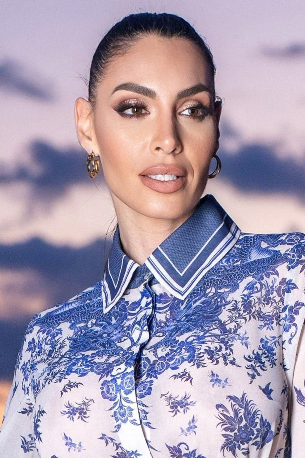 SILK VISCOSE LONG SHIRT - ASIA SKY JIORO ДЪЛГА РИЗА ОТ ВИСКОЗА С КОПРИНА - ASIA SKY JIORO