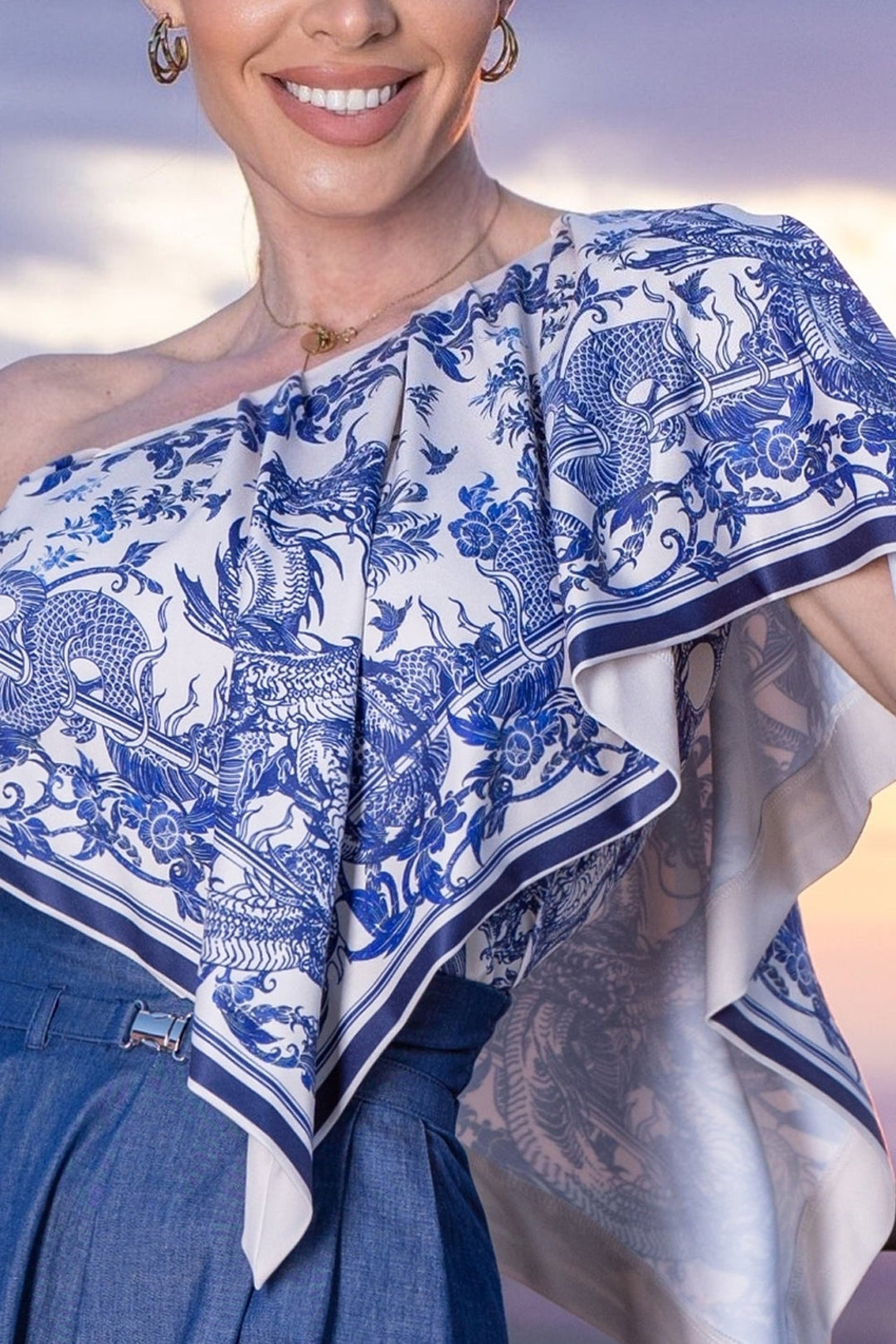 ELEGANT TOP WITH BARE SHOULDER - ASIA SKY - Fashion Roots