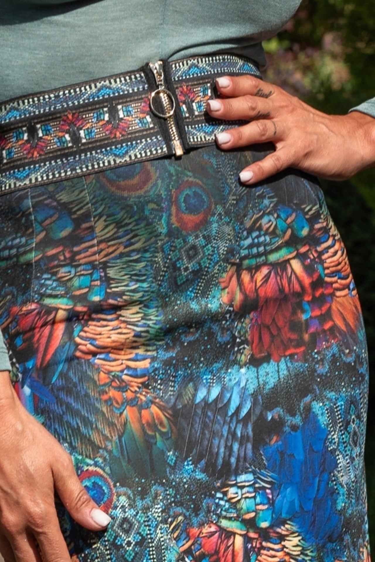 ELASTIC WIDE BELT WITH ZIPPER - AMAZONIA