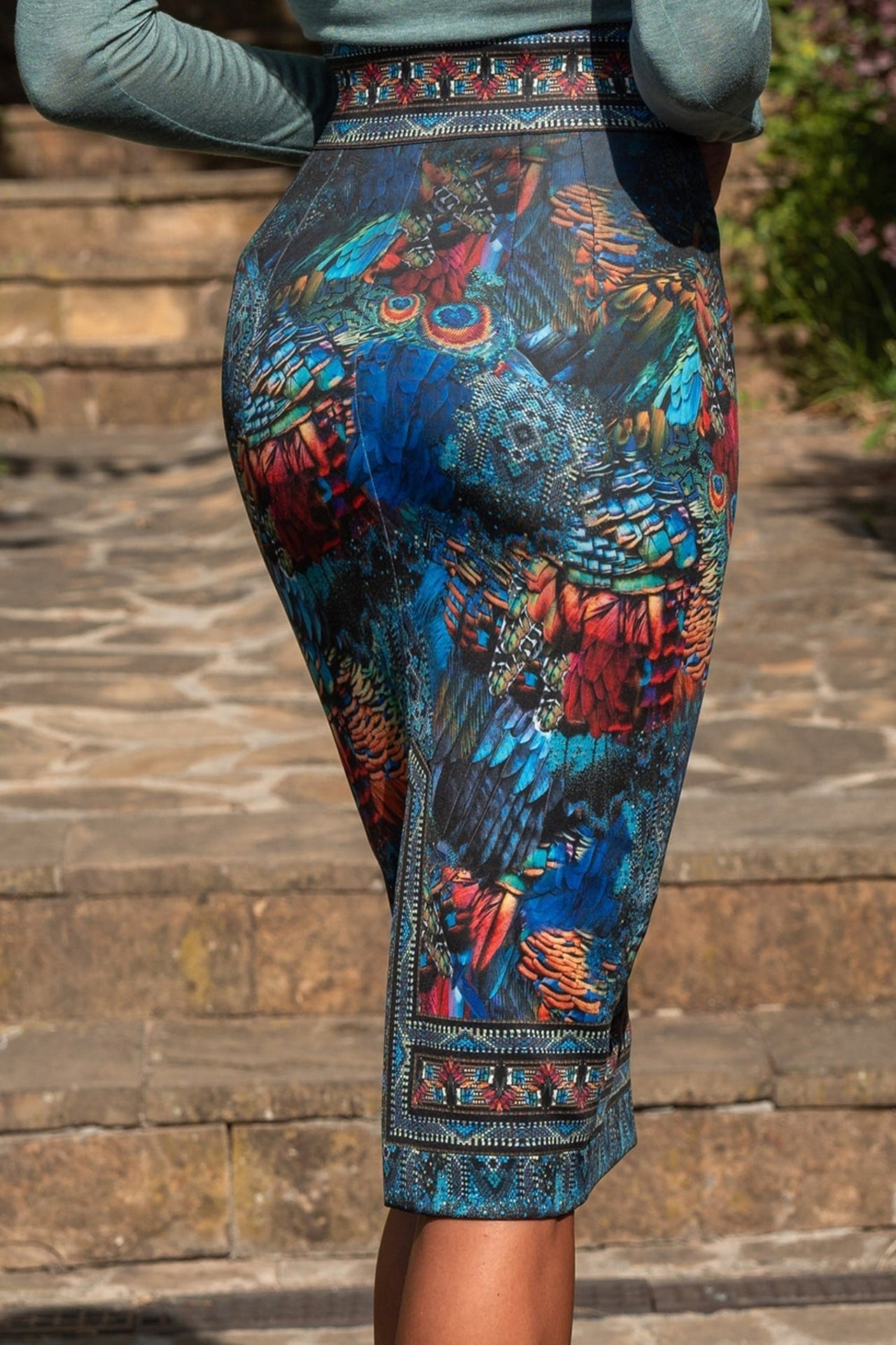 FRENCH TERRY KNEE-LENGTH SKIRT - AMAZONIA JIORO FRENCH TERRY KNEE-LENGTH SKIRT - AMAZONIA JIORO