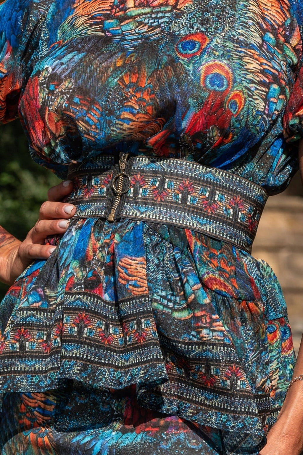 ELASTIC WIDE BELT WITH ZIPPER - AMAZONIA