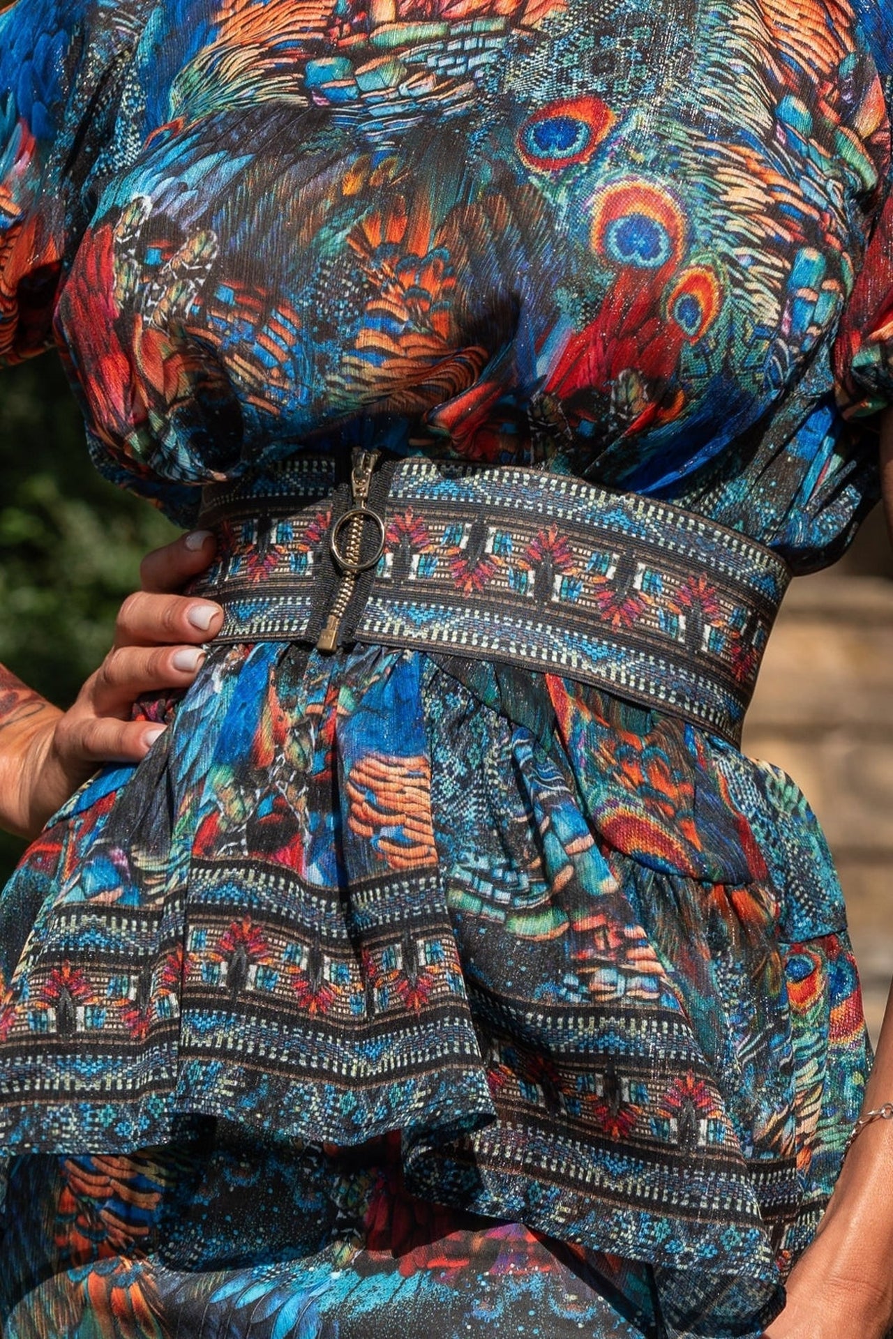 CEINTURE LARGE ÉLASTIQUE AVEC FERMETURE ÉCLAIR - AMAZONIA