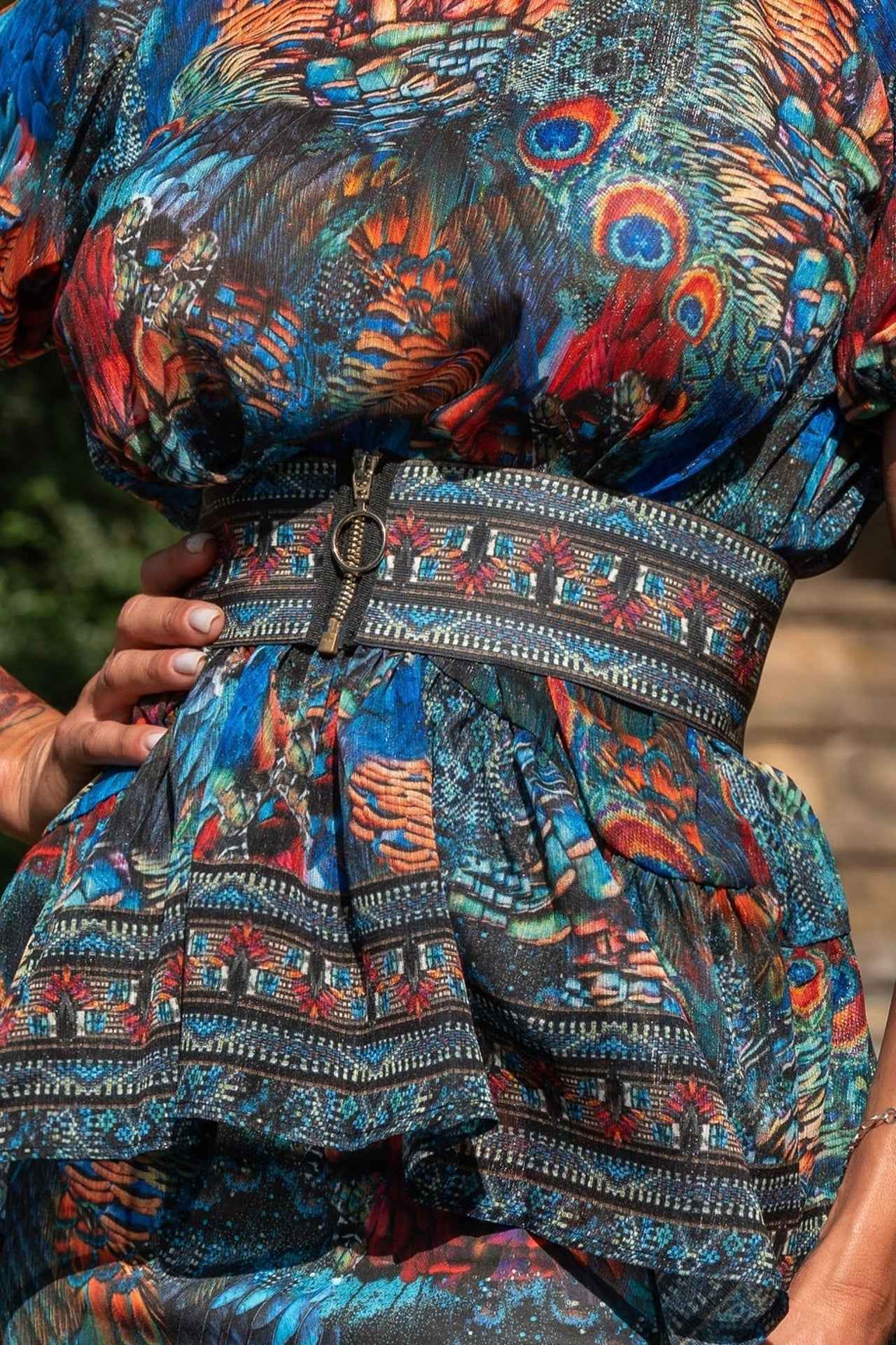 ELASTIC WIDE BELT WITH ZIPPER - AMAZONIA