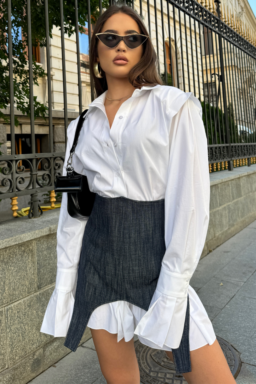 YVN MINI DRSS-SHIRT WITH PUFFED SLEEVES - Fashion Roots