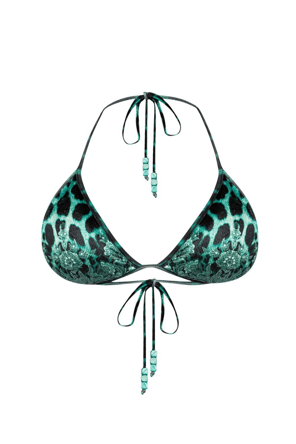 VELVET TRIANGLE TOP - LEO NEON GREEN JIORO ГОРНИЩЕ ТИП ТРИЪГЪЛНИК ОТ КАДИФЕ - LEO NEON GREEN JIORO