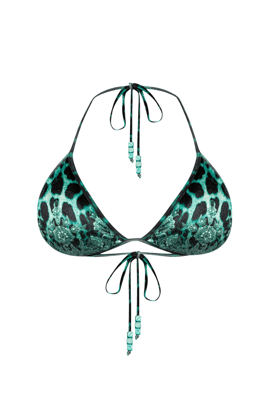 VELVET TRIANGLE TOP - LEO NEON GREEN JIORO ГОРНИЩЕ ТИП ТРИЪГЪЛНИК ОТ КАДИФЕ - LEO NEON GREEN JIORO