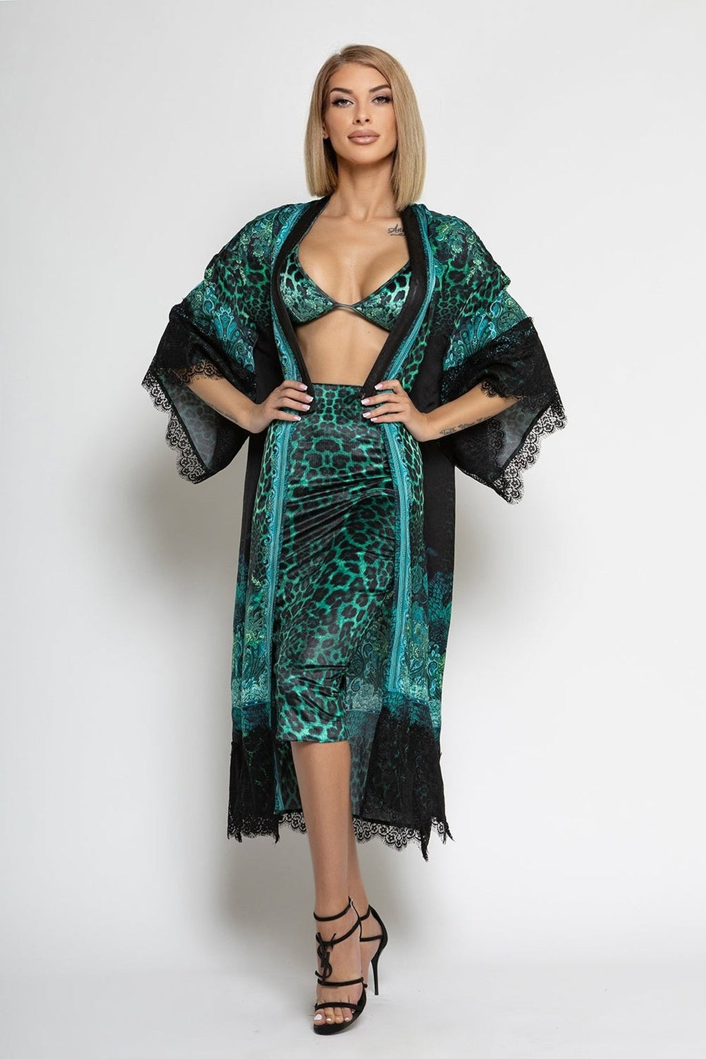 VISCOSE KIMONO - LEO NEON GREEN