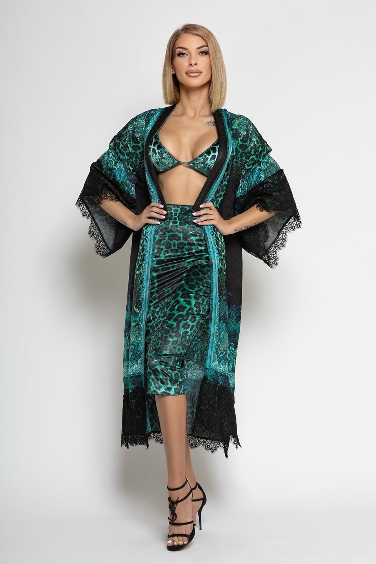 VISCOSE KIMONO - LEO NEON GREEN