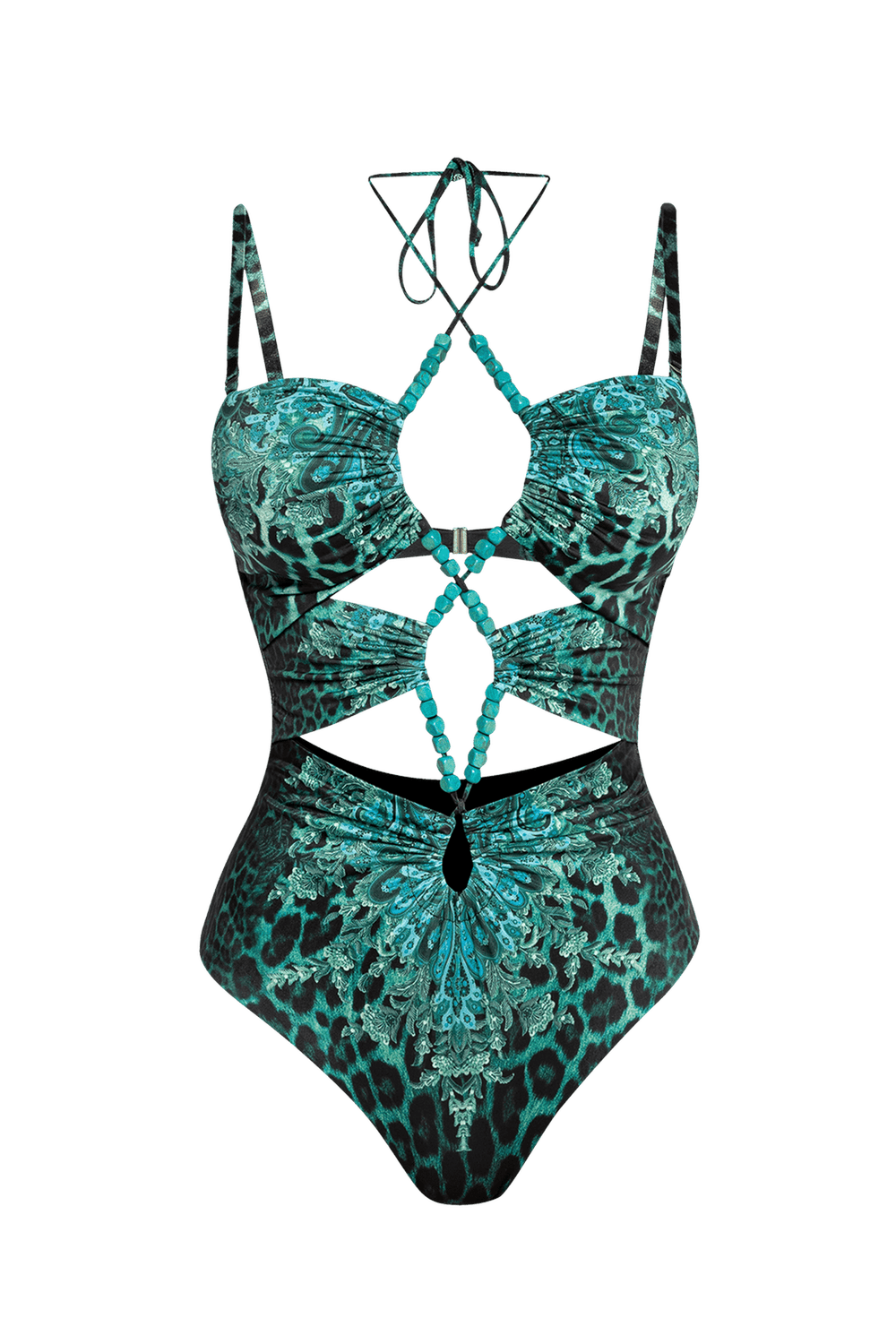 ONE-PIECE SWIMSUIT WITH RULES - LEO NEON GREEN JIORO ЦЯЛ БАНСКИ С НАБОРИ - LEO NEON GREEN JIORO