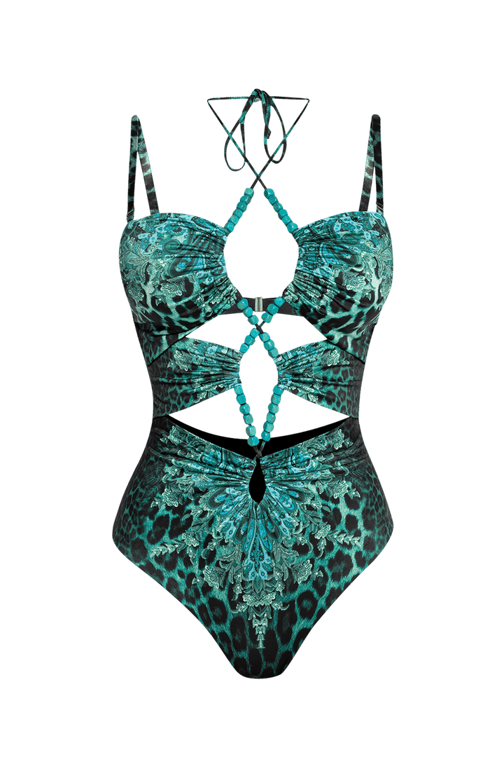 ONE-PIECE SWIMSUIT WITH RULES - LEO NEON GREEN JIORO ЦЯЛ БАНСКИ С НАБОРИ - LEO NEON GREEN JIORO