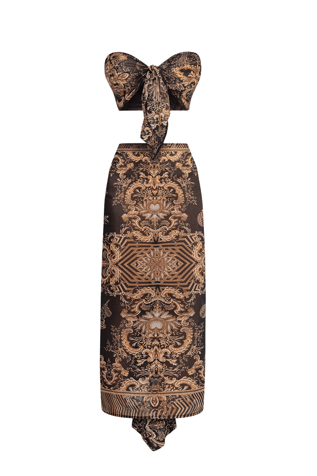 SILK VISCOSE PAREO AND SCARF SET - GOLDEN STRIPES JIORO ПАРЕО ОТ ВИСКОЗА С КОПРИНА - GOLDEN STRIPES JIORO