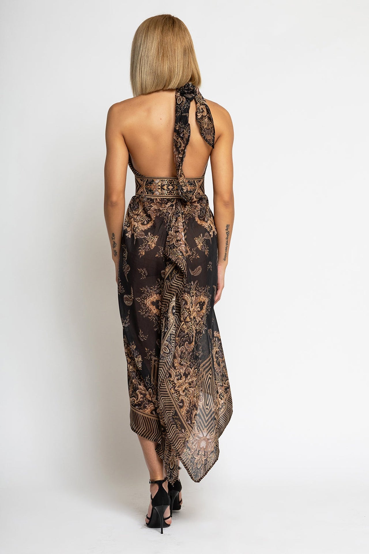 CEINTURE ÉLASTIQUE LARGE AVEC FERMETURE ÉCLAIR - RAYURES DORÉ