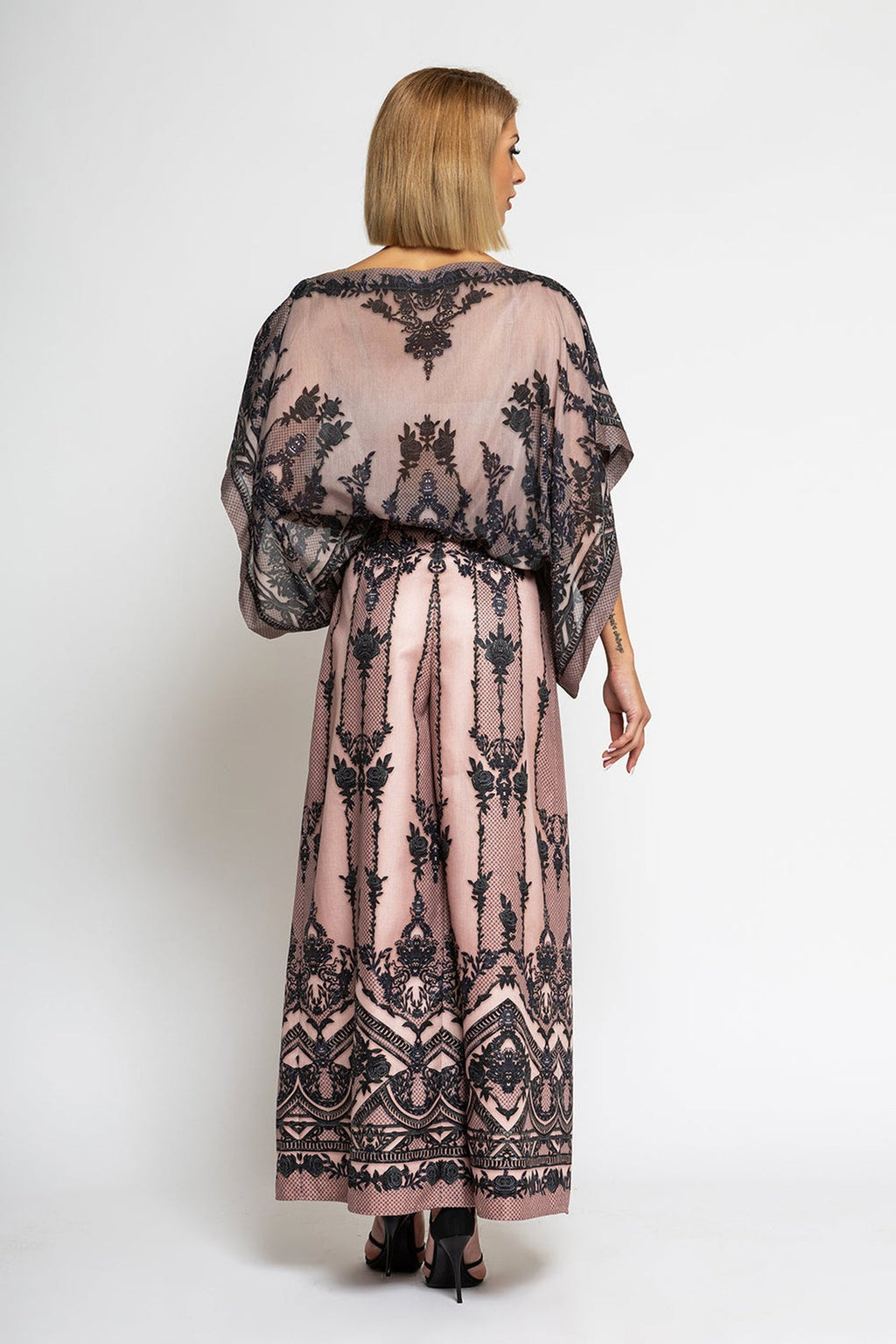 SILK COTTON LOOSE-FIT BLOUSE - GRAFFITI POWDER