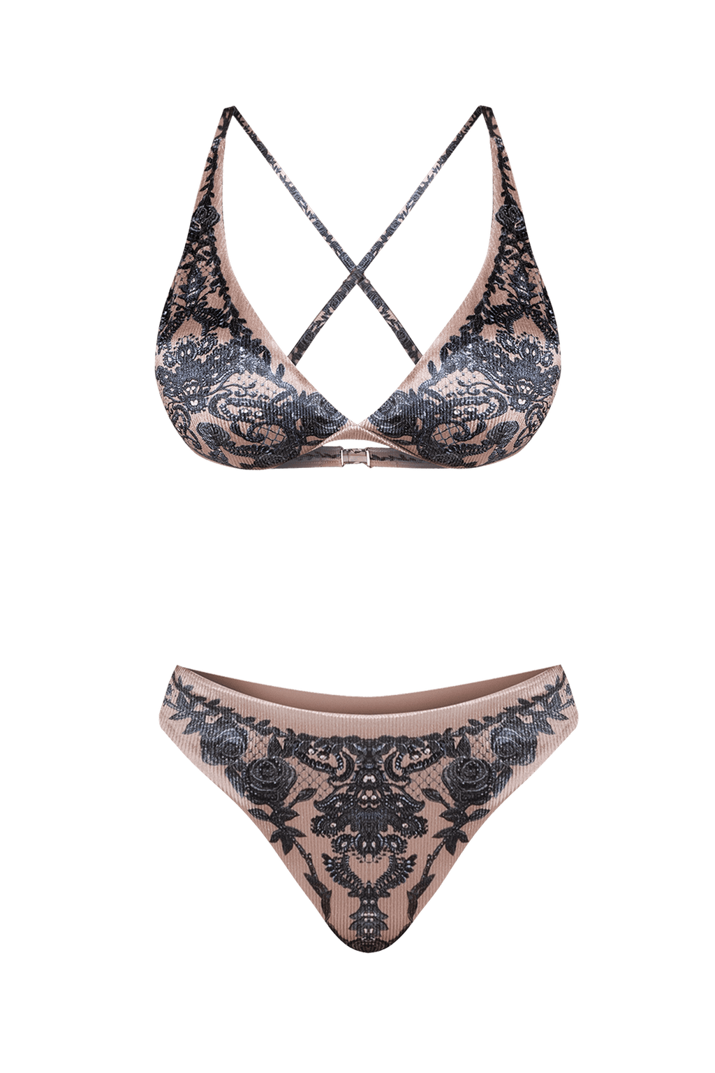 RIBBED VELVET BIKINI SWIMWEAR - GRAFFITI POWDER JIORO ДОЛНИЩЕ ОТ КАДИФЕ РИПС ТИП БИКИНИ - GRAFFITI POWDER JIORO