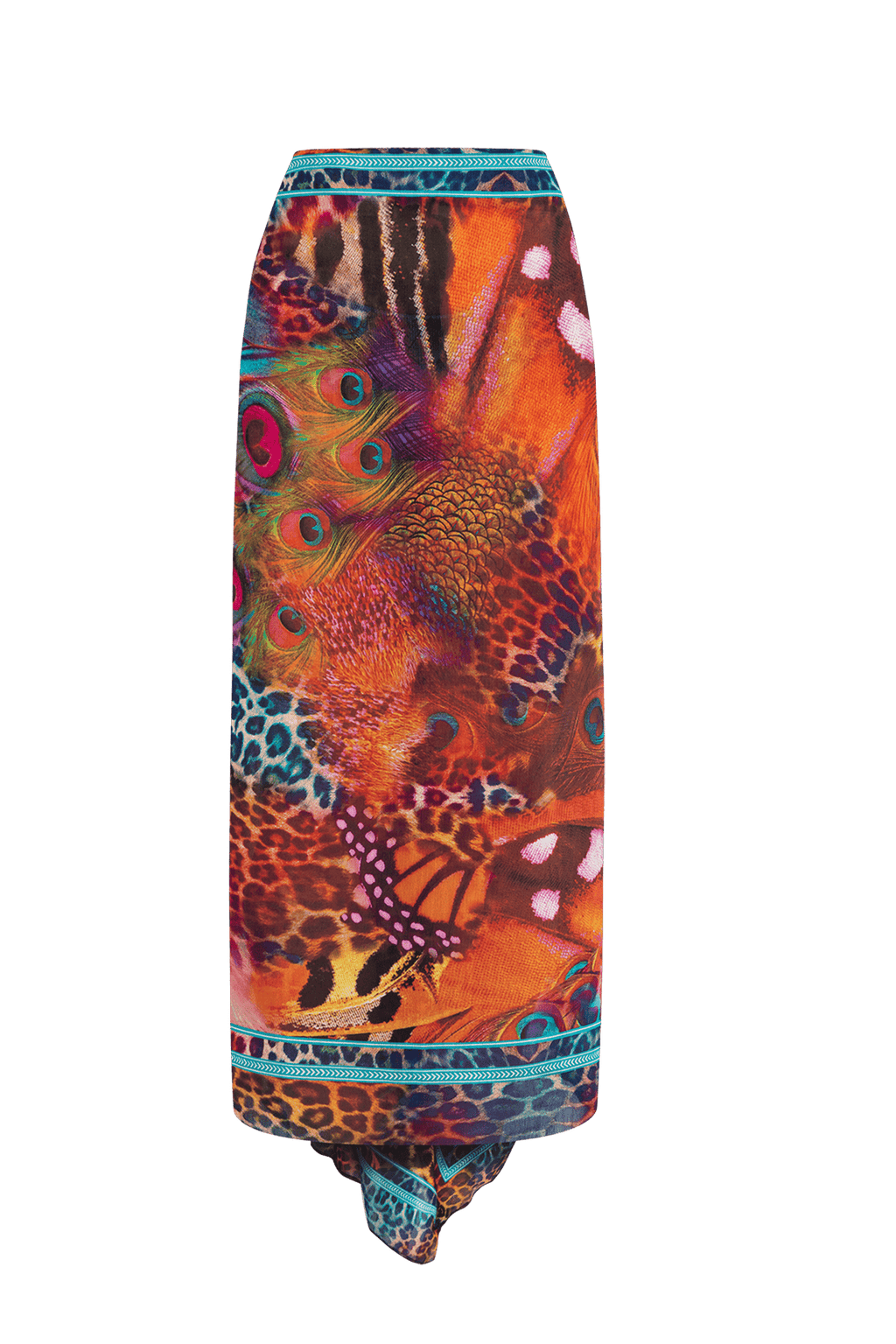 SILK AND COTTON PAREO AND SCARF SET - LEO NEON WILD JIORO СЕТ ПАРЕО И ШАЛ ОТ ПАМУК КОПРИН - LEO NEON JIORO