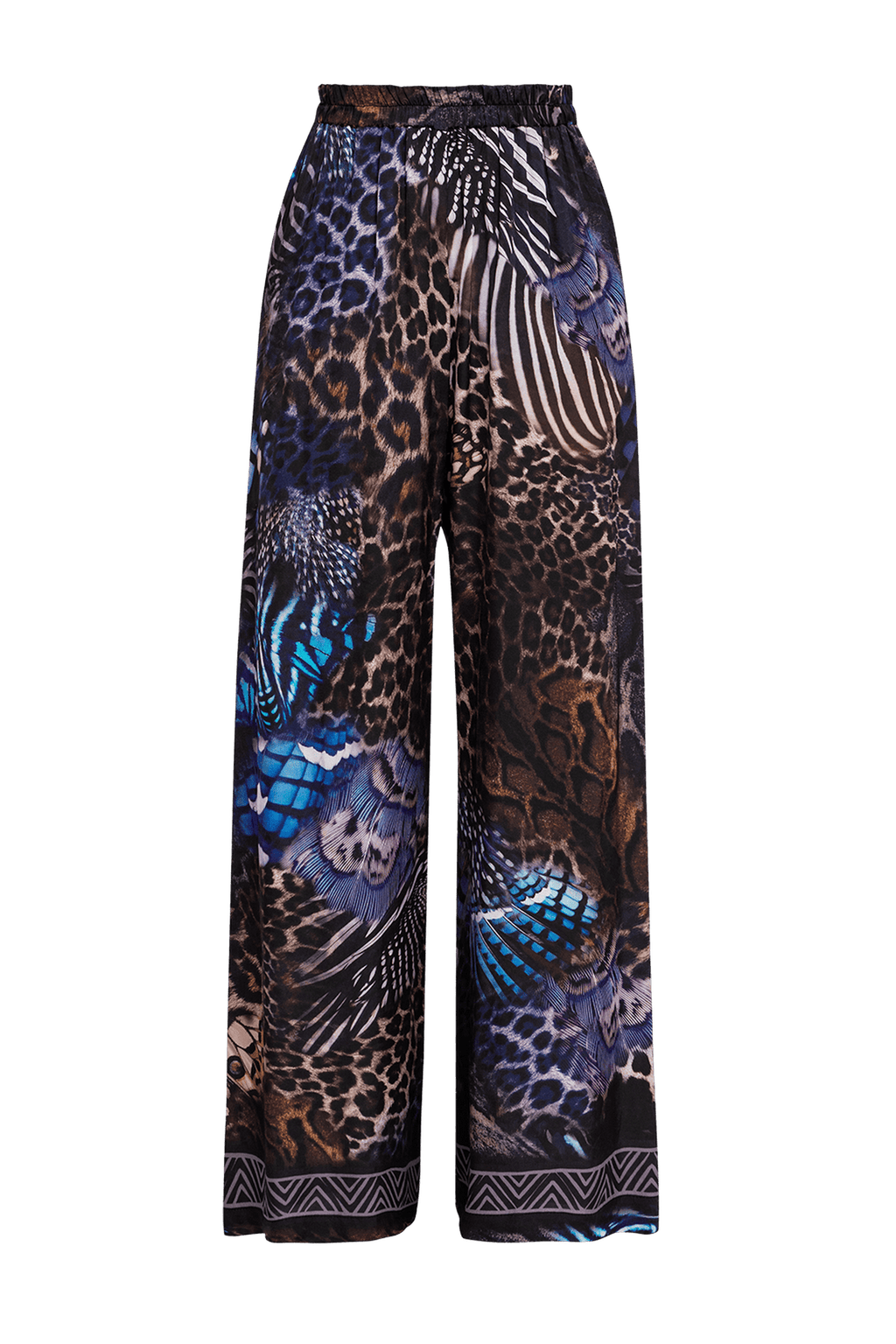 LOOSE FIT VISCOSE PANTS - LEO NEON DARK JIORO СВОБОДЕН ПАНТАЛОН ОТ ЛЪСКАВА ВИСКОЗА - LEO NEON DARK JIORO