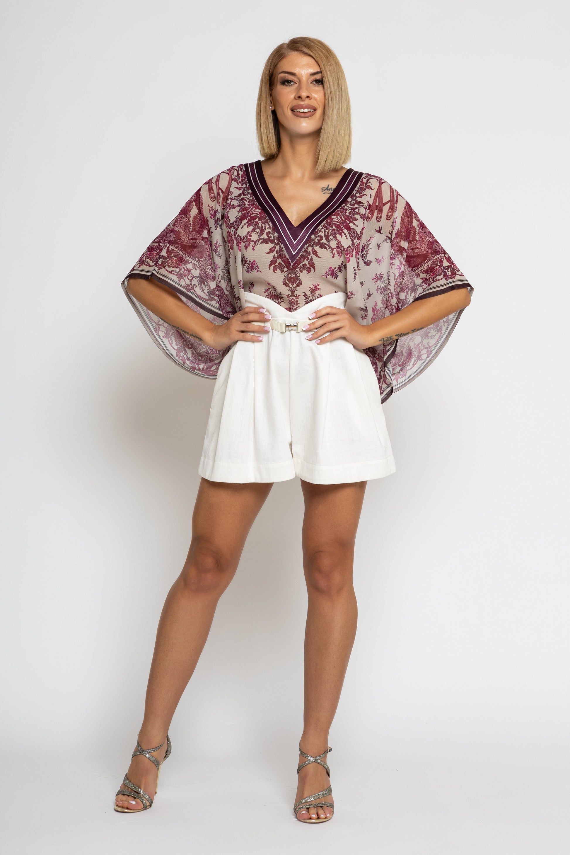 CHIFFON TUNIC - ASIA BORDEAUX - Fashion Roots