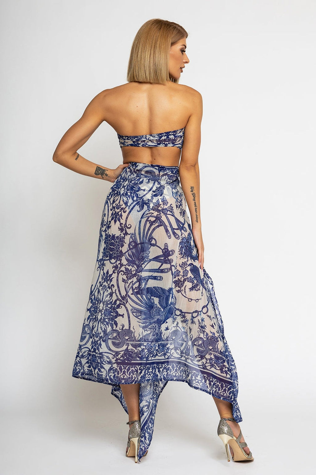 COTTON SILK PAREO AND SCARF SET - ASIA SKY JIORO СЕТ ПАРЕО И ШАЛ ОТ ПАМУК КОПРИНА - ASIA SKY JIORO