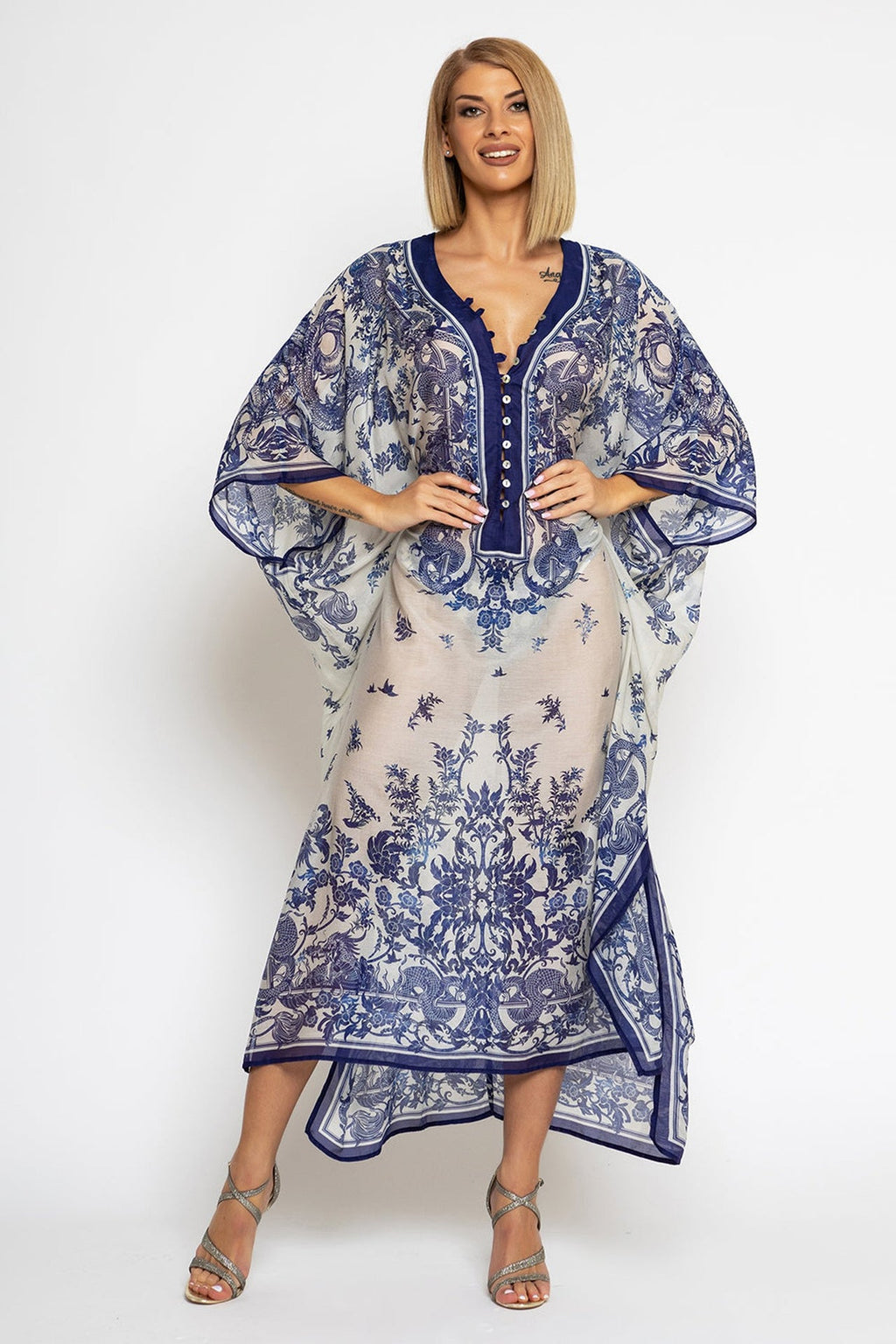 CAFTAN EN COTON ET SOIE - ASIA SKY