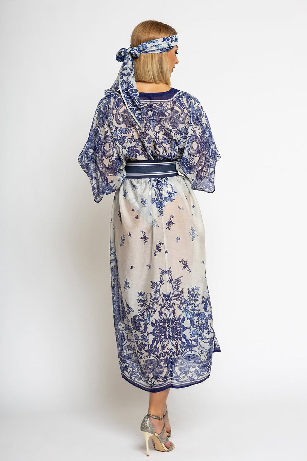 SILK COTTON CAFTAN - ASIA SKY - Fashion Roots