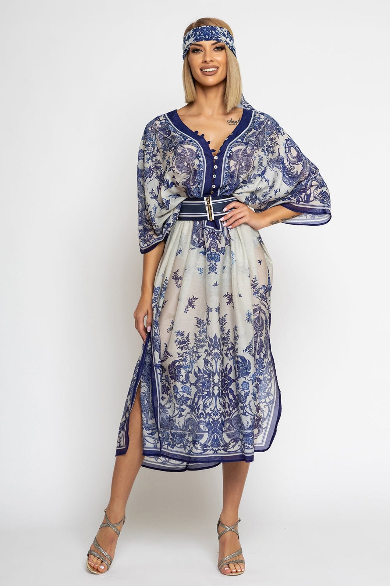 CAFTAN EN COTON ET SOIE - ASIA SKY