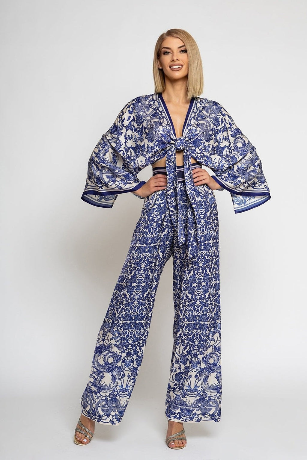 VISCOSE CROP KIMONO - ASIA SKY - Fashion Roots