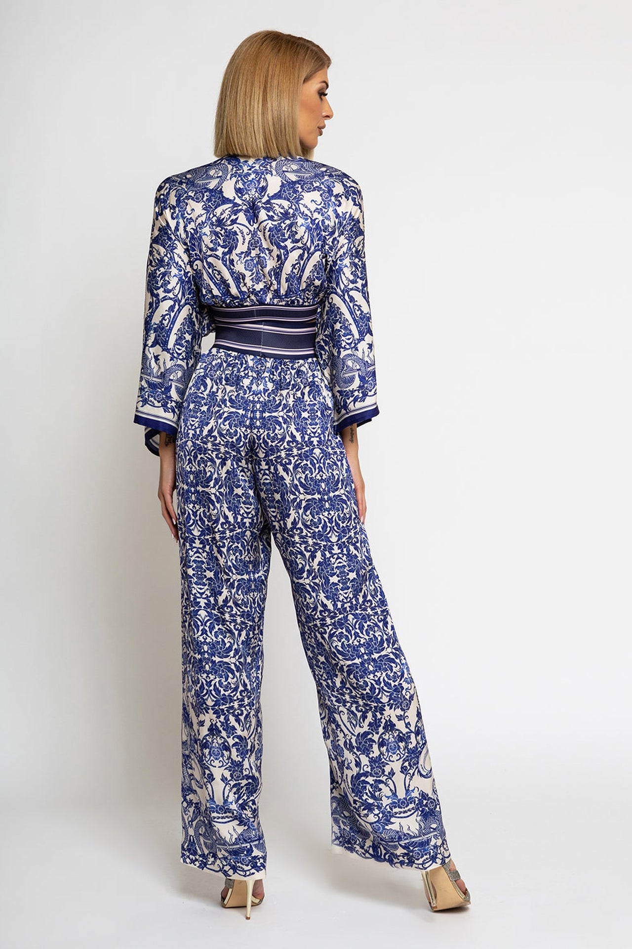 VISCOSE CROP KIMONO - ASIA SKY - Fashion Roots