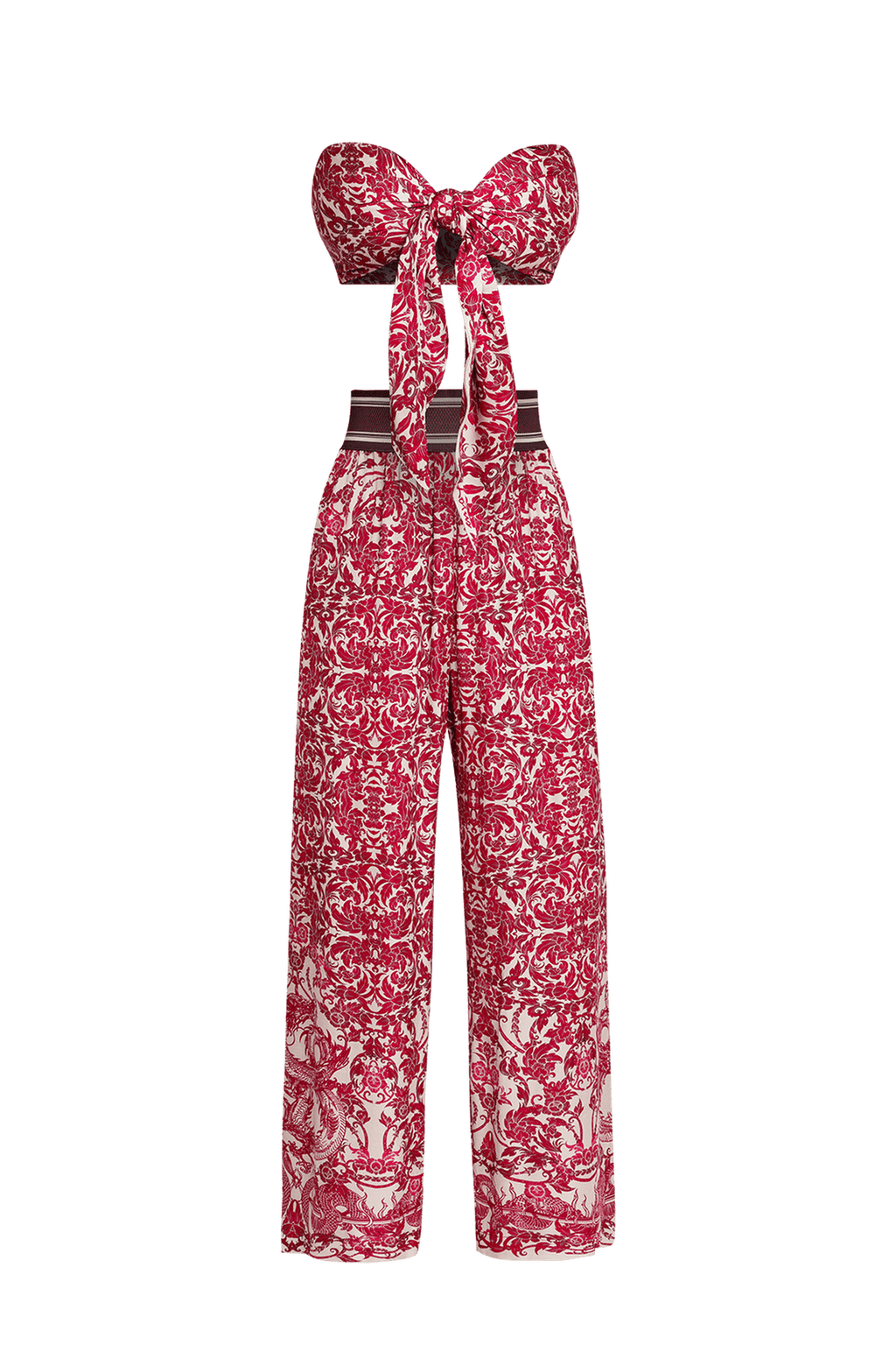 LOOSE PANTS AND VISCOSE SCARF SET - ASIA BORDEAUX JIORO СЕТ СВОБОДЕН ПАНТАЛОН И ШАЛ ОТ ВИСКОЗА - ASIA BORDEAUX JIORO