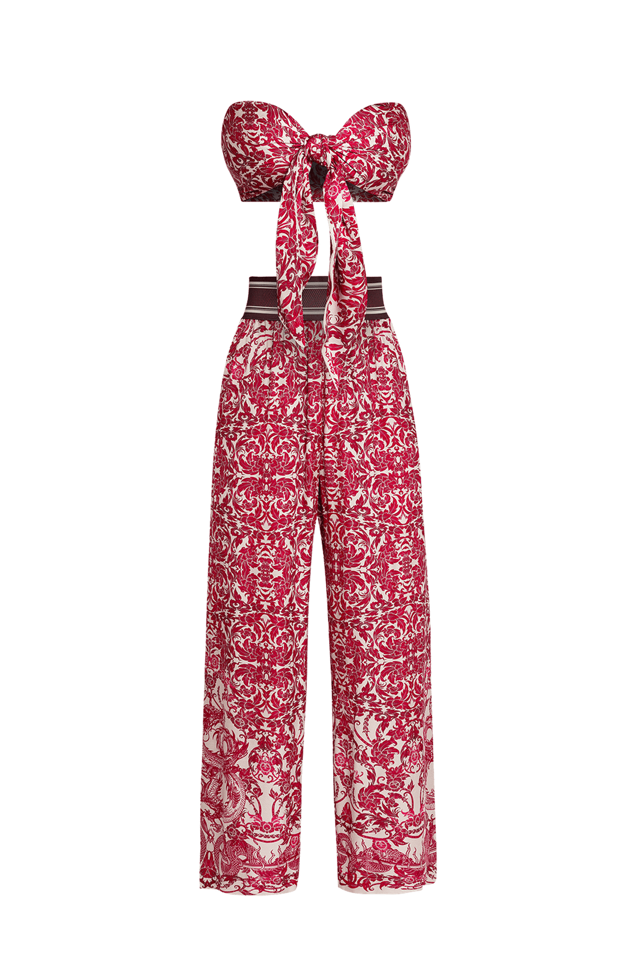 LOOSE PANTS AND VISCOSE SCARF SET - ASIA BORDEAUX JIORO СЕТ СВОБОДЕН ПАНТАЛОН И ШАЛ ОТ ВИСКОЗА - ASIA BORDEAUX JIORO