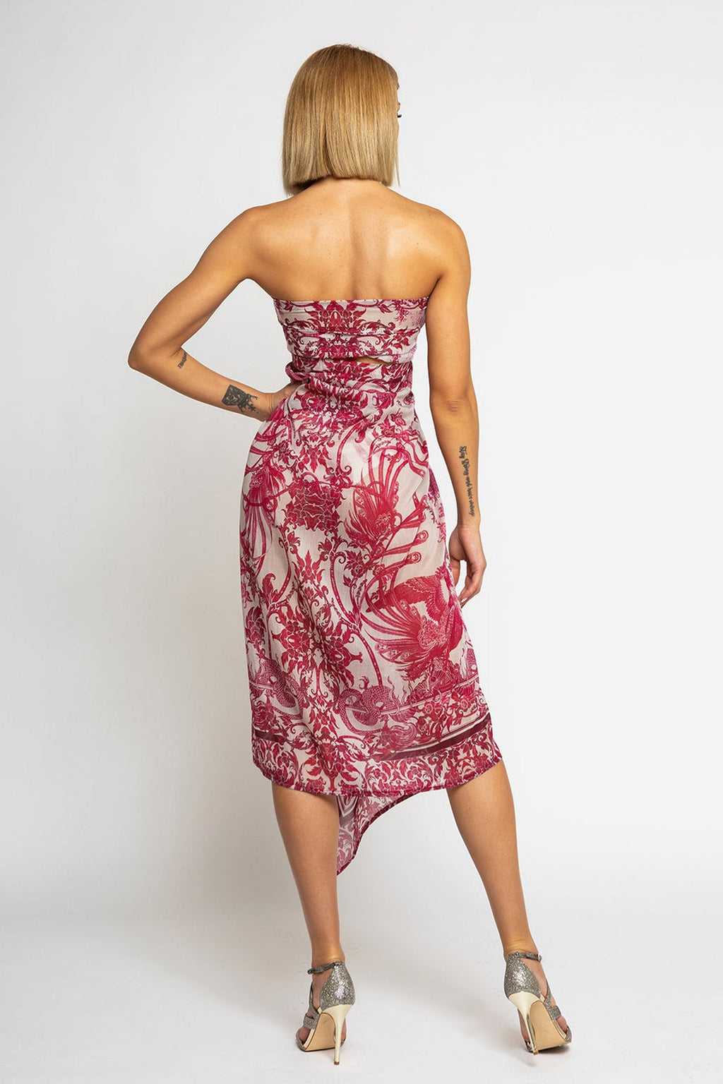 COTTON SILK PAREO AND SCARF SET - ASIA BORDEAUX JIORO СЕТ ПАРЕО И ШАЛ ОТ ПАМУК КОПРИНА - ASIA BORDEAUX JIORO