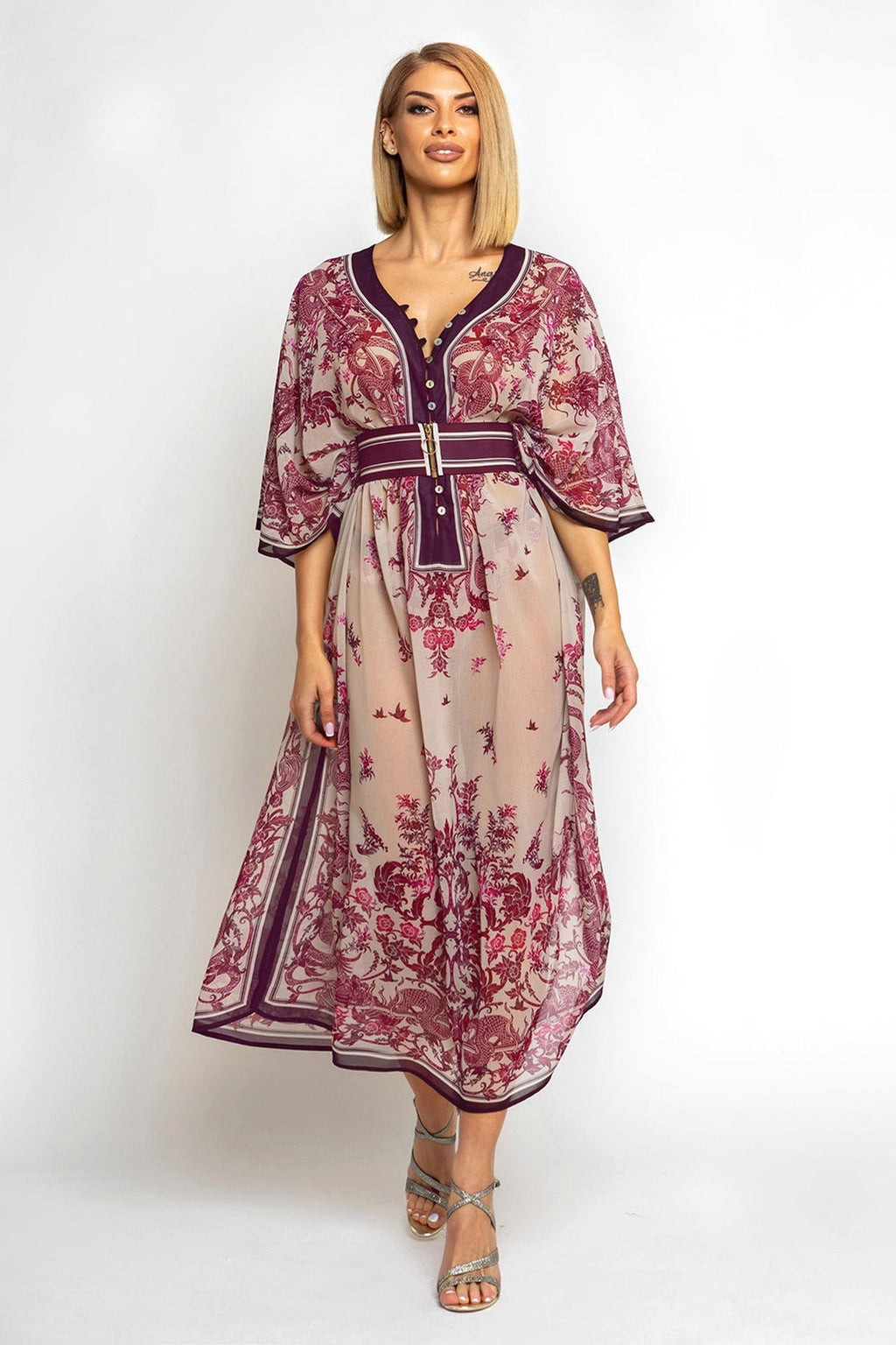 CAFTAN EN SOIE ET COTON - ASIE BORDEAUX