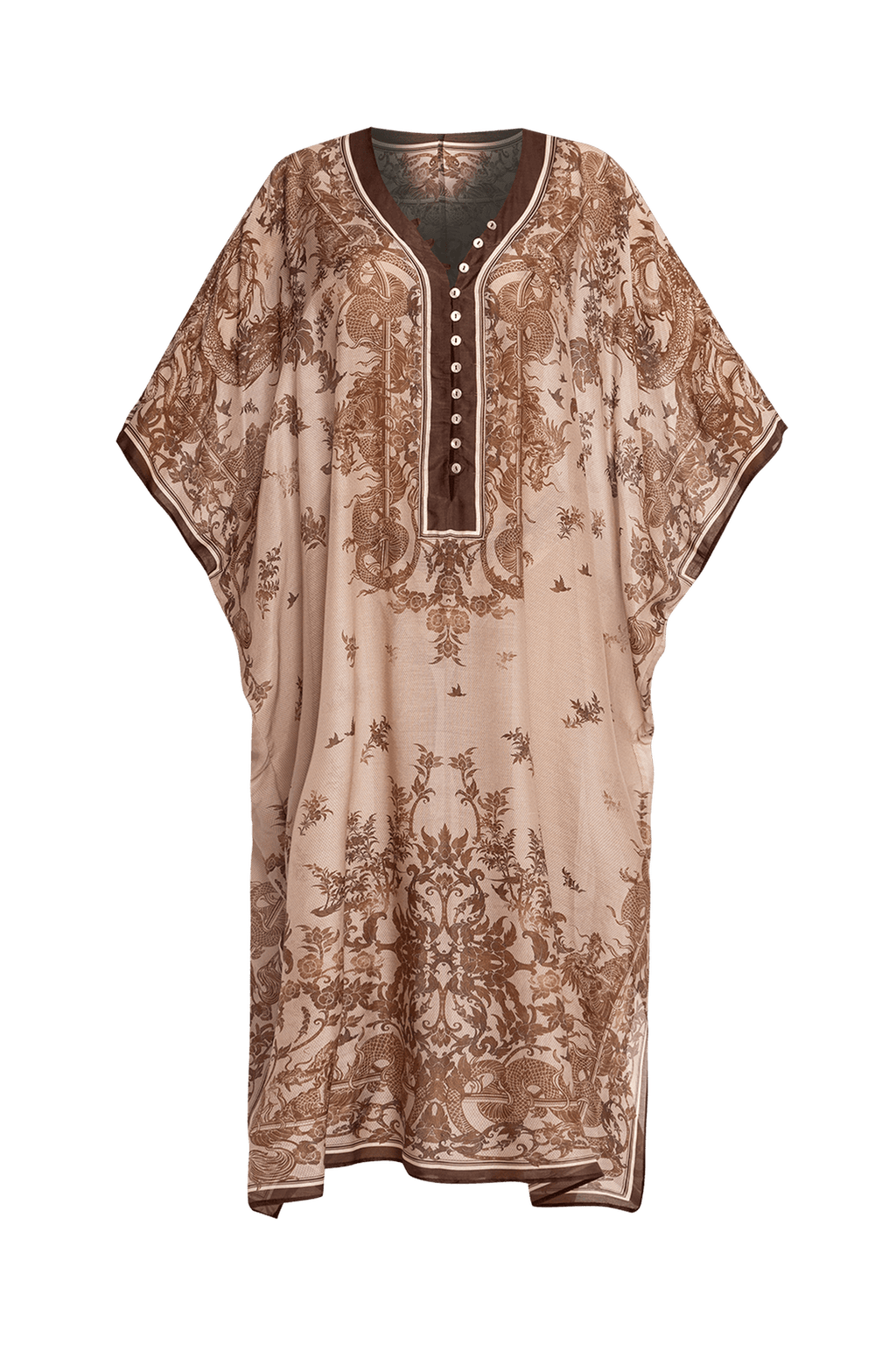 CHIFFON CAFTAN DRESS - ASIA BEIGE