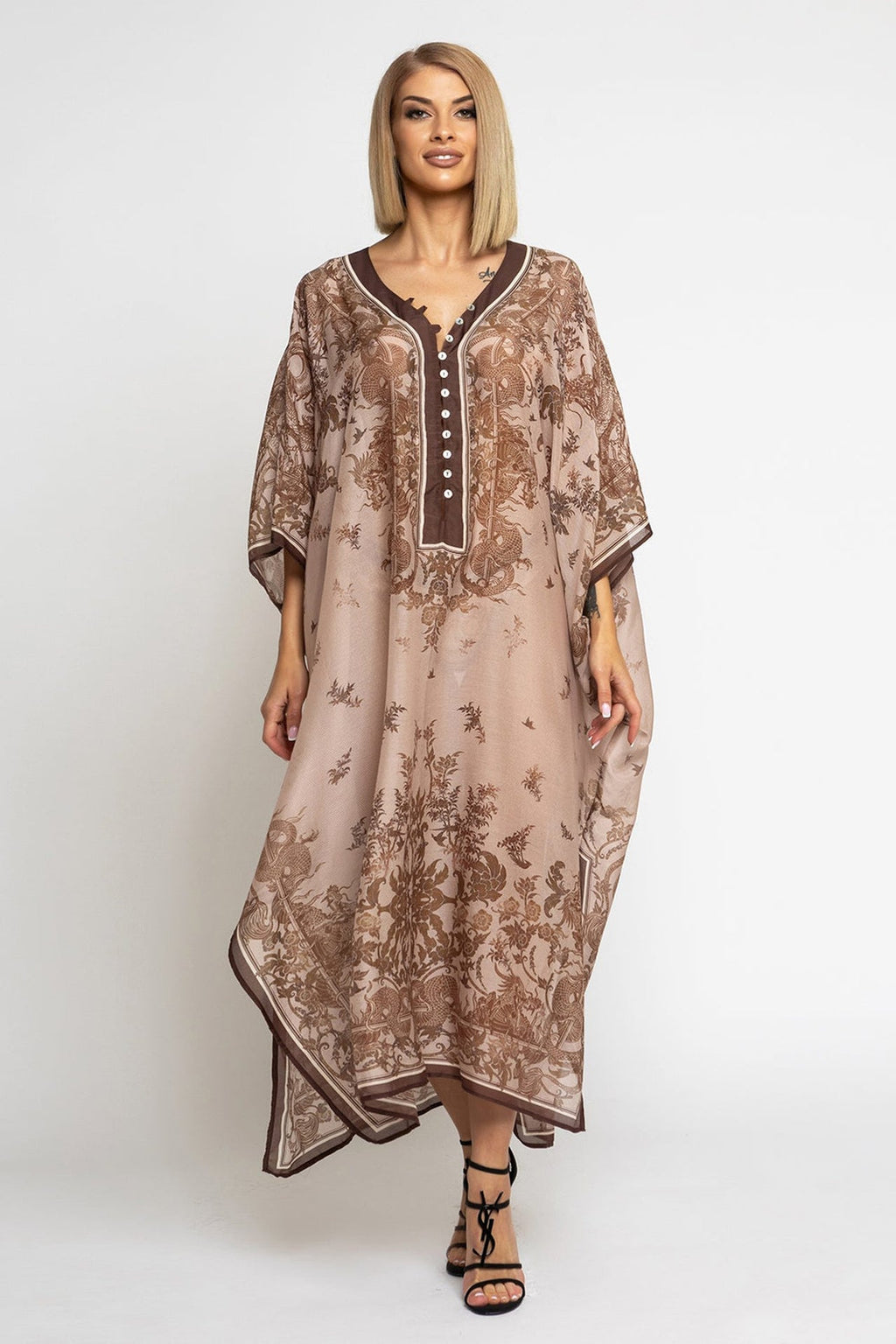 CHIFFON CAFTAN DRESS - ASIA BEIGE
