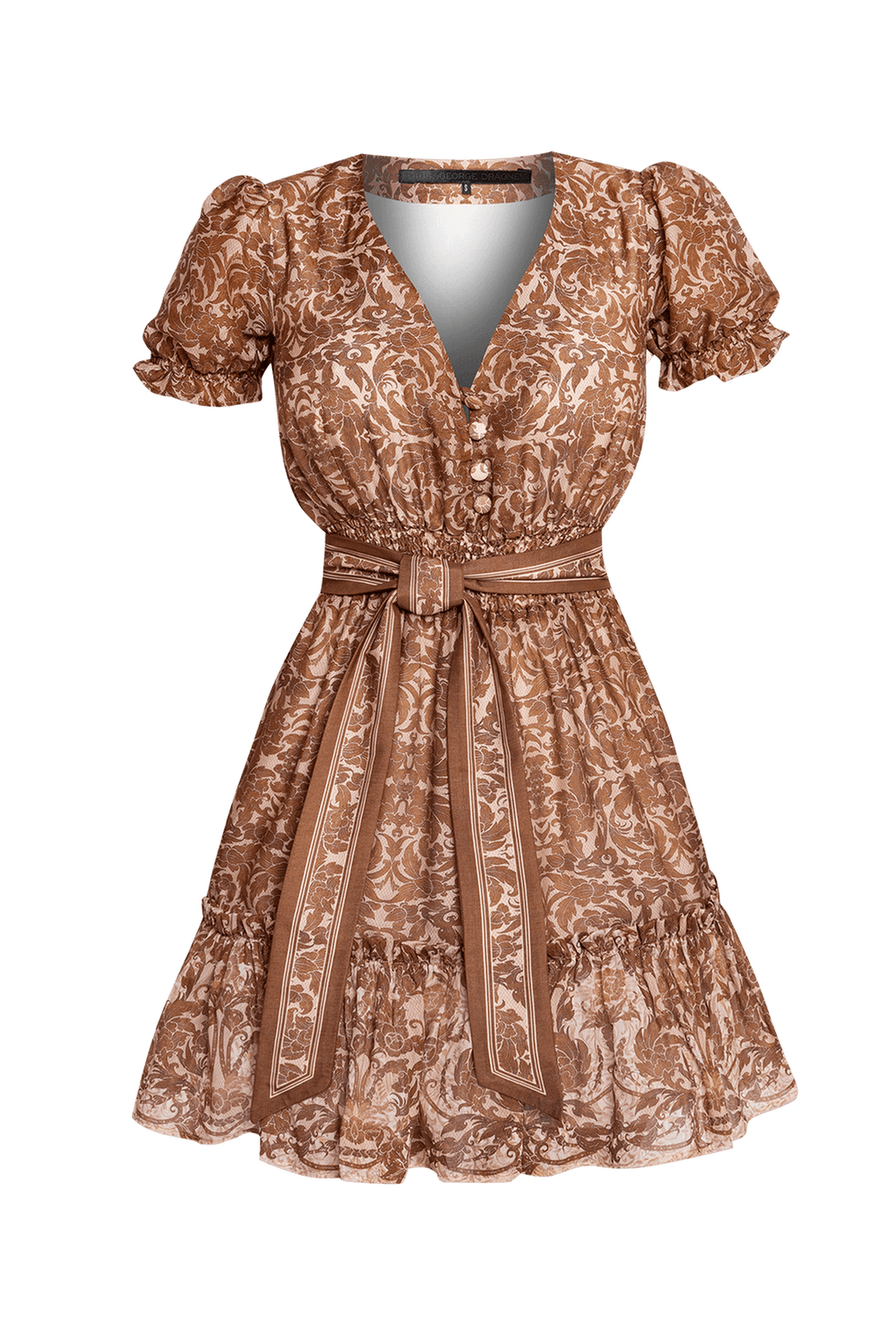 CUT-OUT CHIFFON DRESS - ASIA BEIGE JIORO РАЗКРОЕНА РОКЛЯ ОТ ШИФОН - ASIA BEIGE JIORO