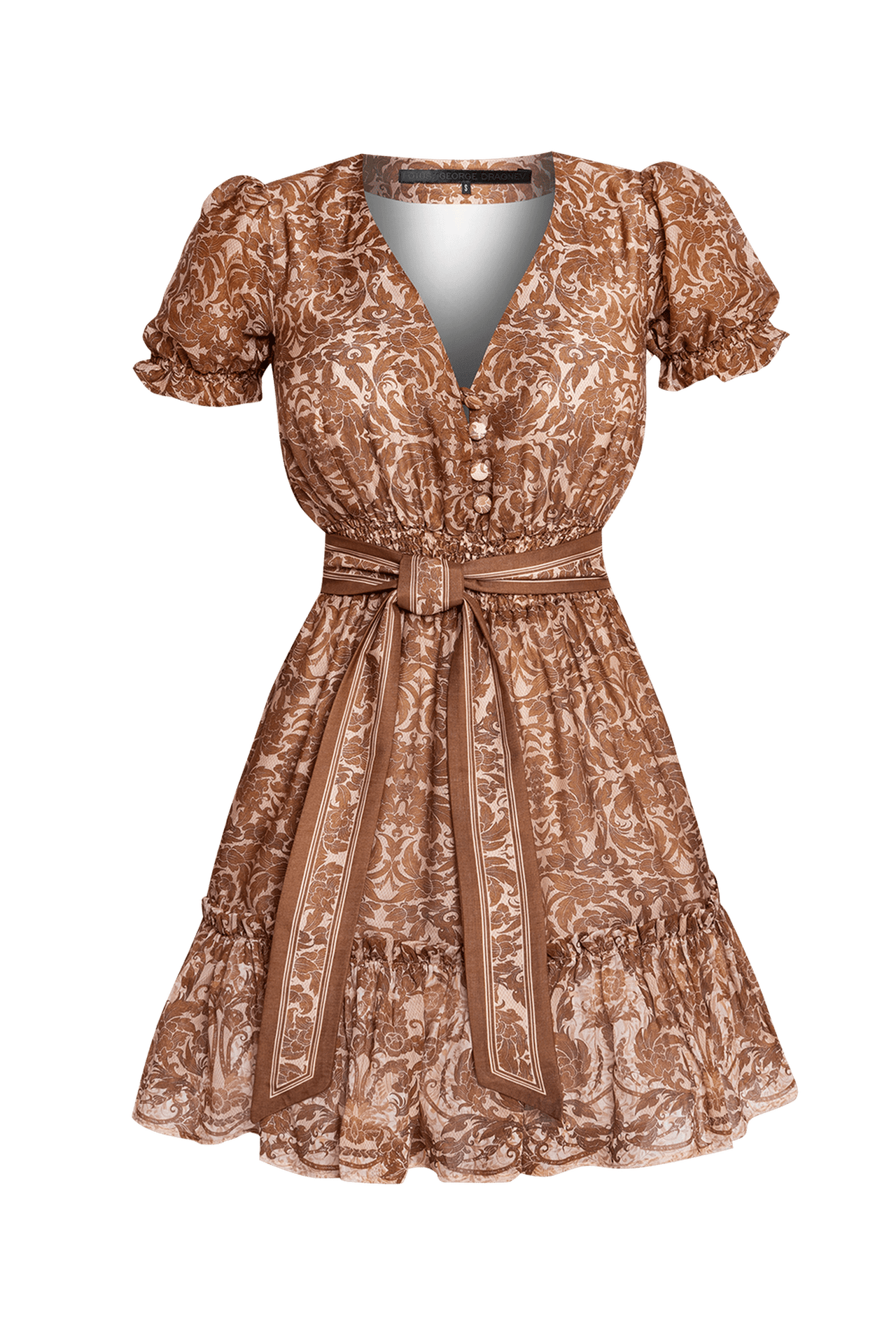 CUT-OUT CHIFFON DRESS - ASIA BEIGE JIORO РАЗКРОЕНА РОКЛЯ ОТ ШИФОН - ASIA BEIGE JIORO